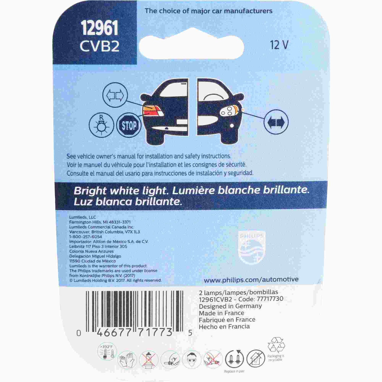Philips Multi-Purpose Light Bulb 12961CVB2