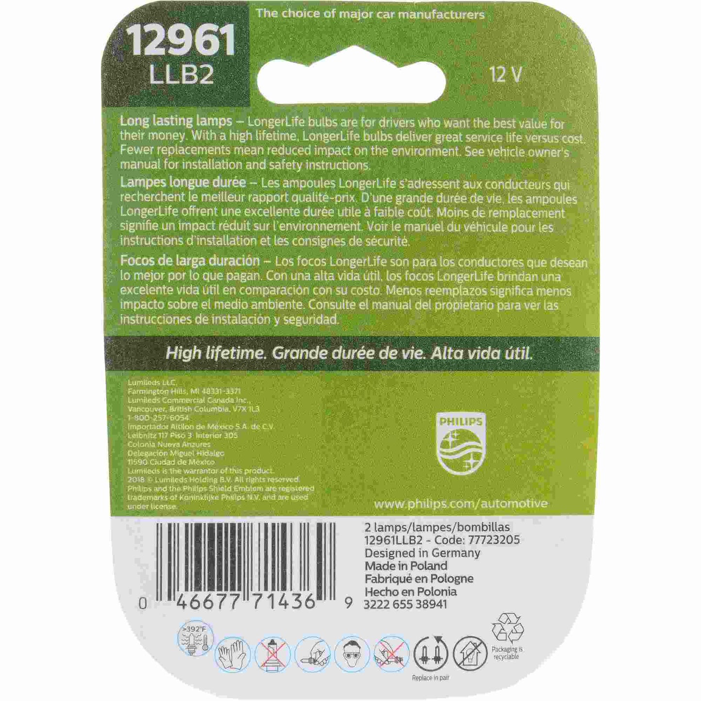 Philips Multi-Purpose Light Bulb 12961LLB2