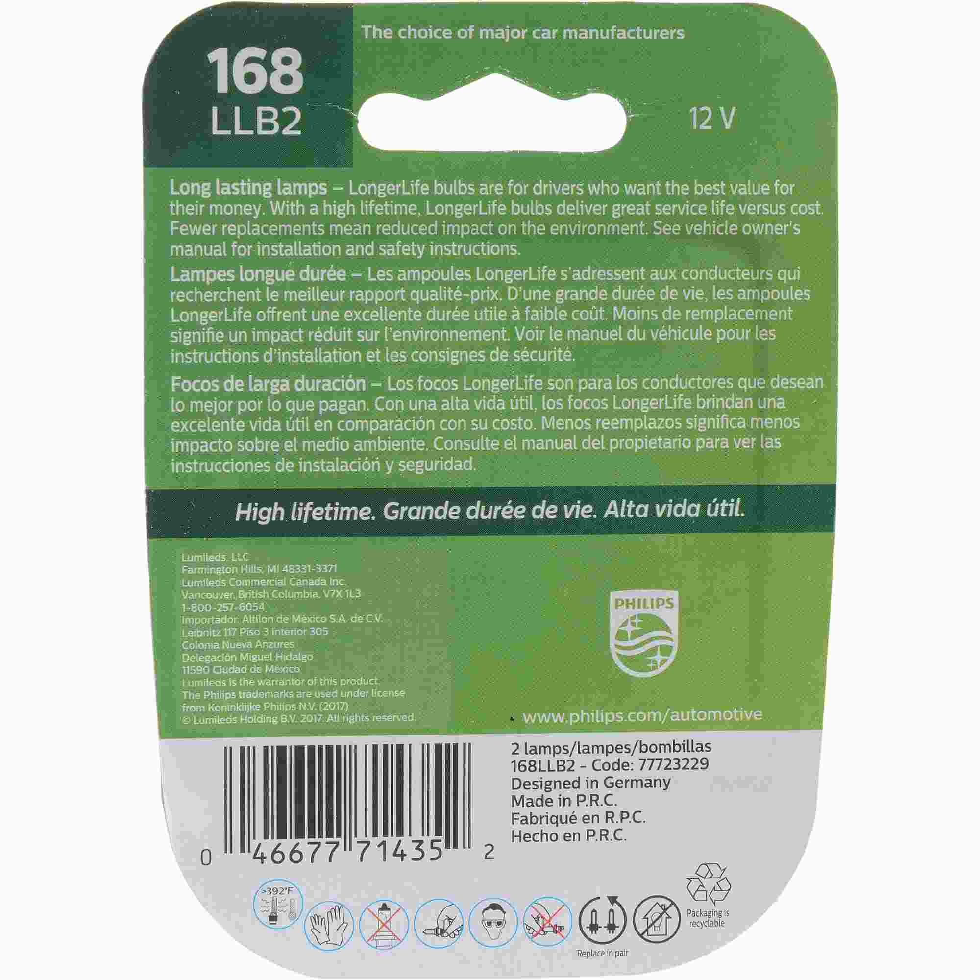 Philips Multi-Purpose Light Bulb 168LLB2