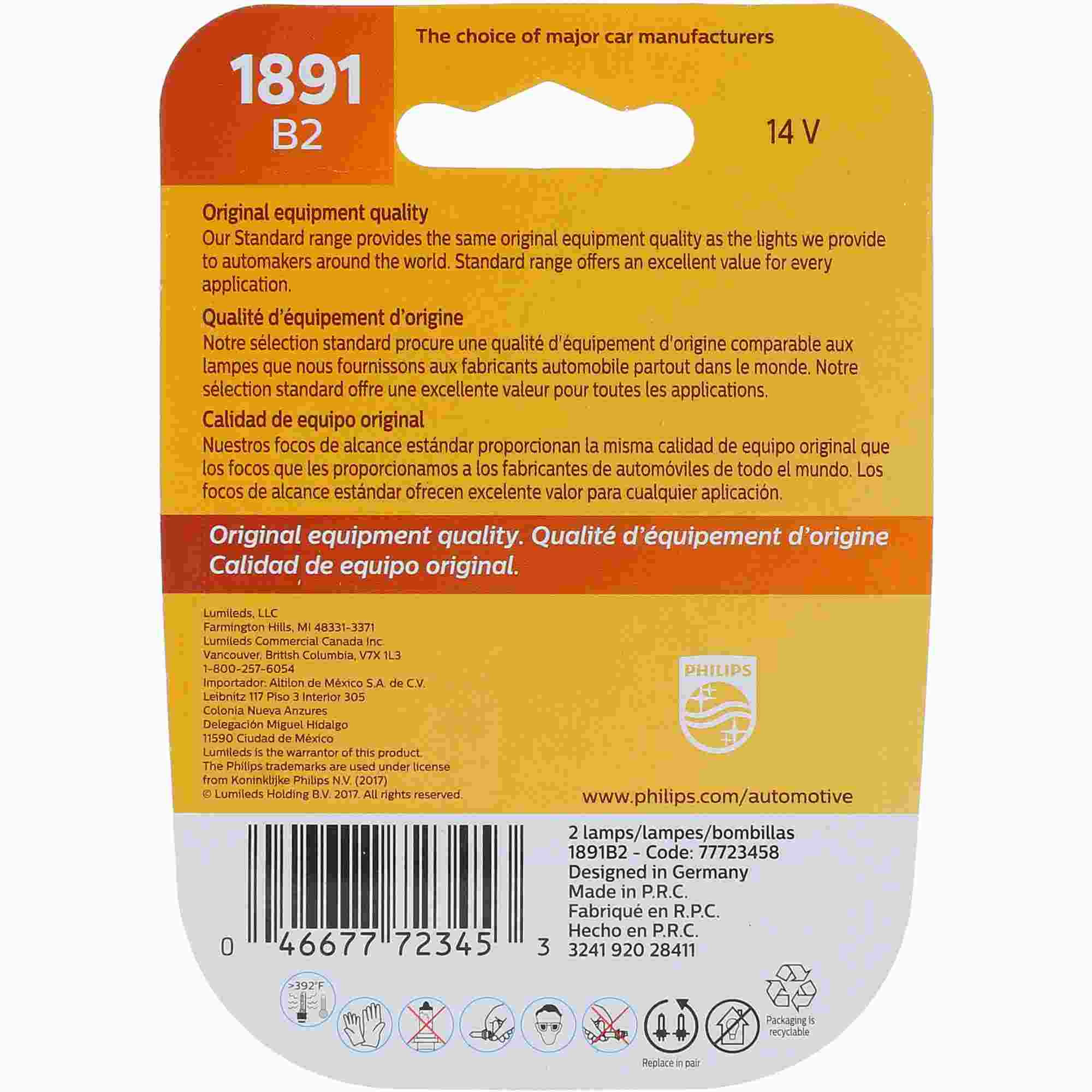 Philips Instrument Panel Light Bulb 1891B2