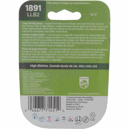 Philips Instrument Panel Light Bulb 1891LLB2