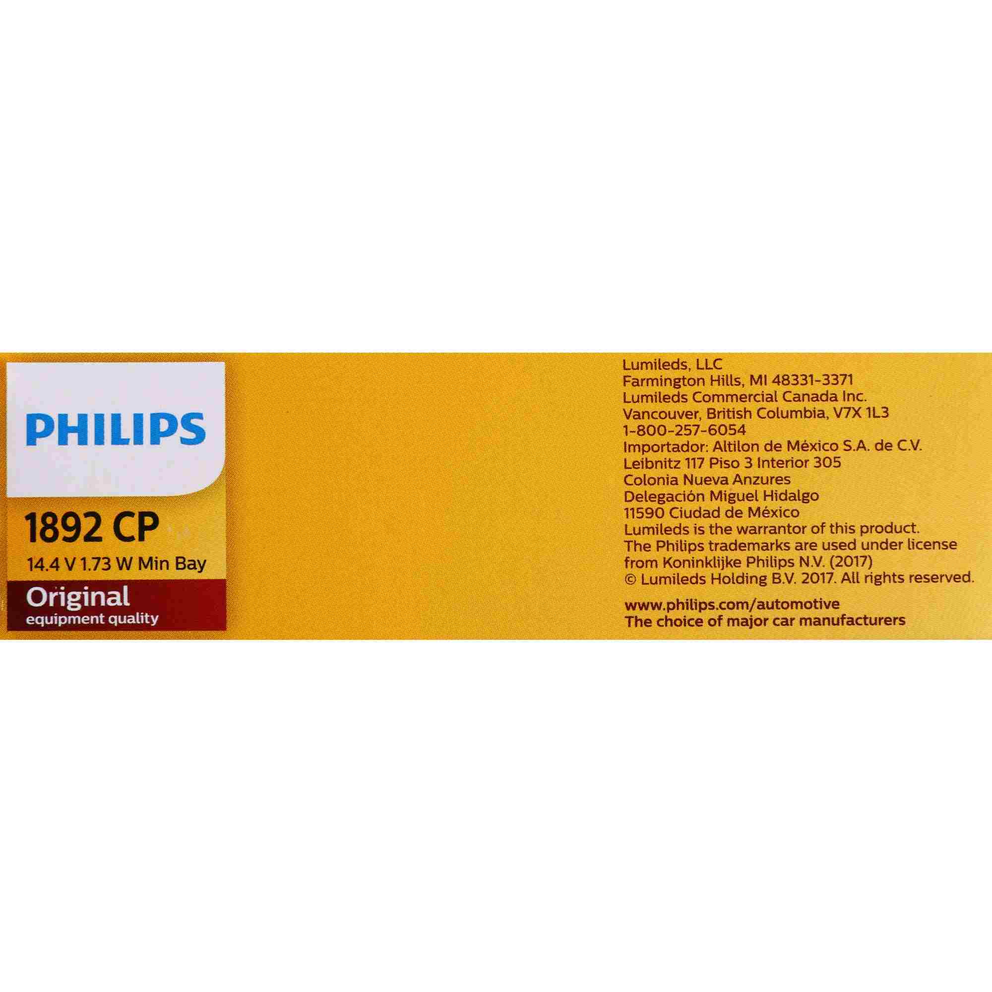 Philips Instrument Panel Courtesy Light Bulb 1892CP