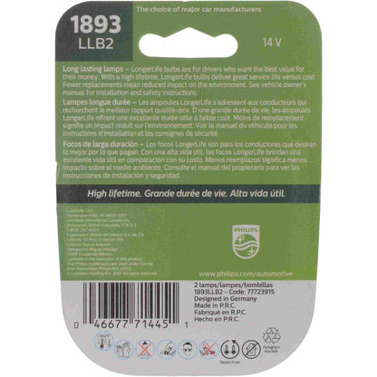 Philips Instrument Panel Light Bulb 1893LLB2