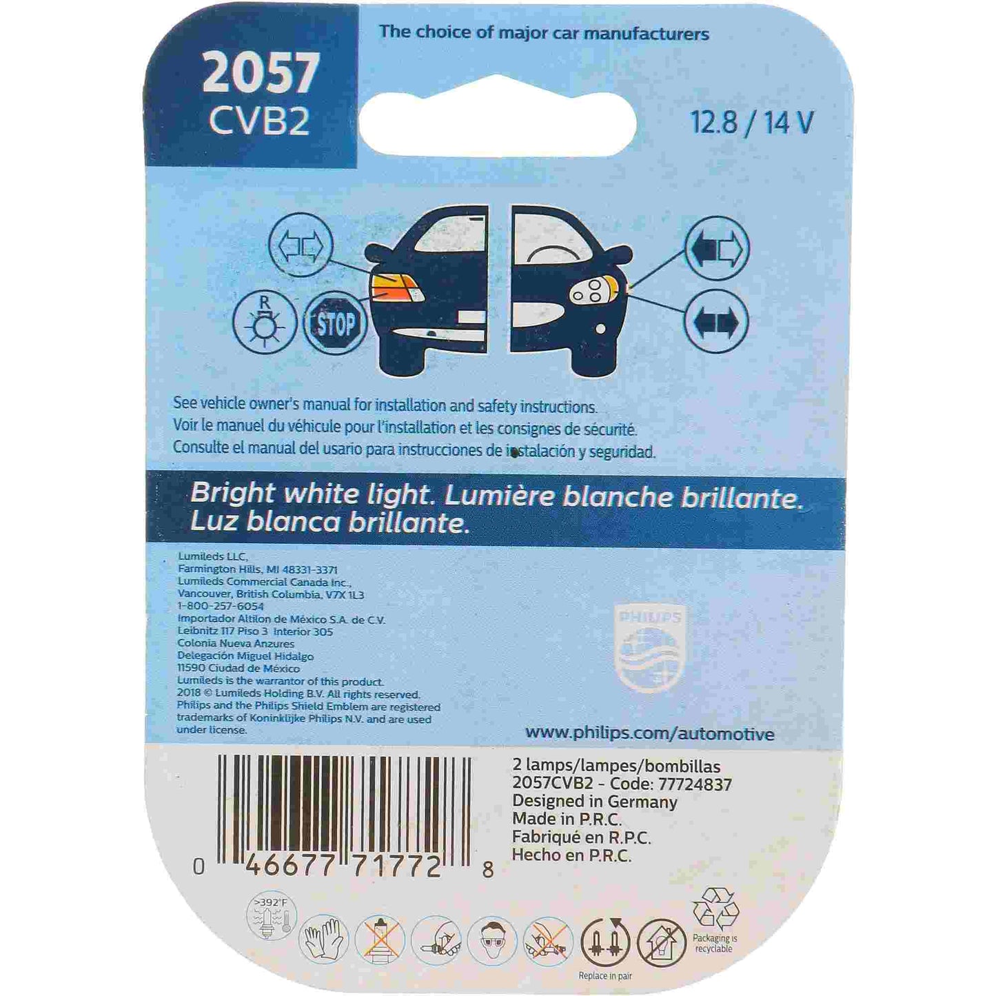 Philips Tail Light Bulb 2057CVB2
