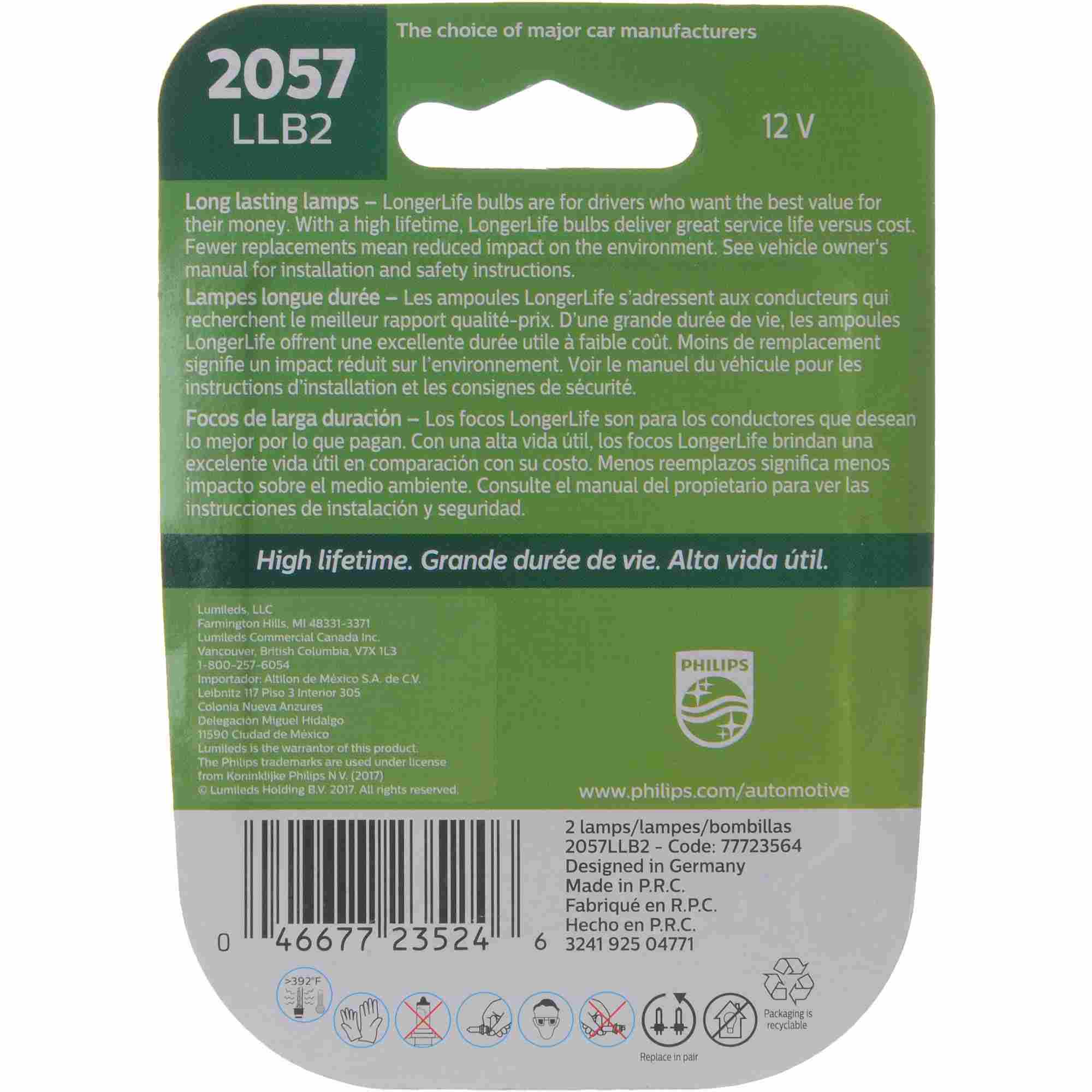 Philips Tail Light Bulb 2057LLB2