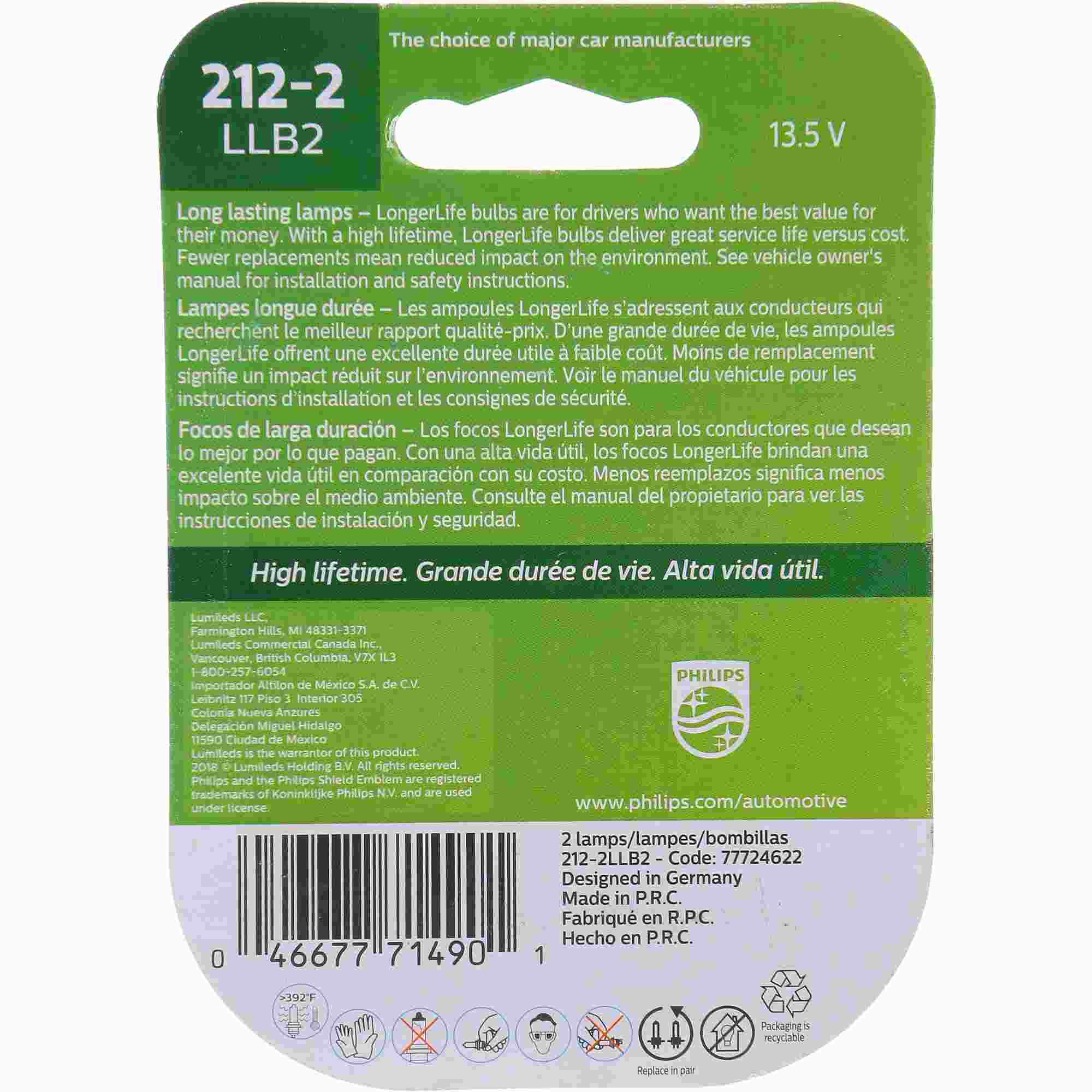 Philips Dome Light Bulb 212-2LLB2