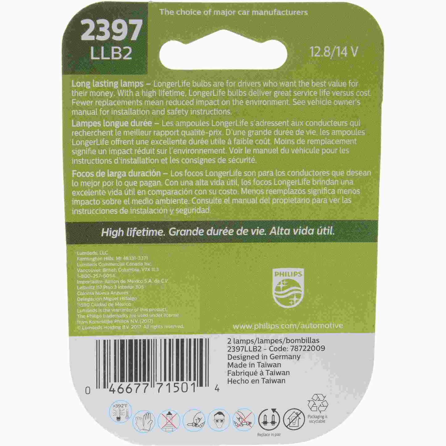 Philips Tail Light Bulb 2397LLB2