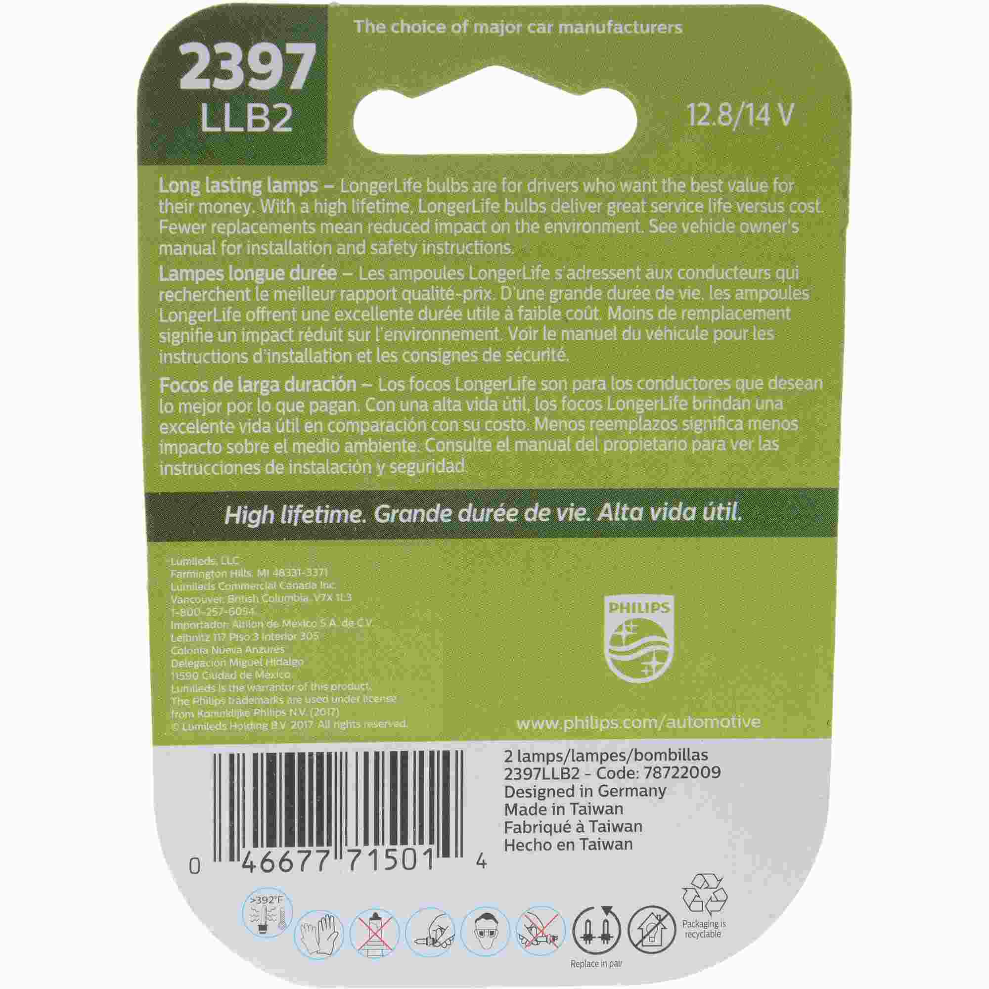 Philips Tail Light Bulb 2397LLB2