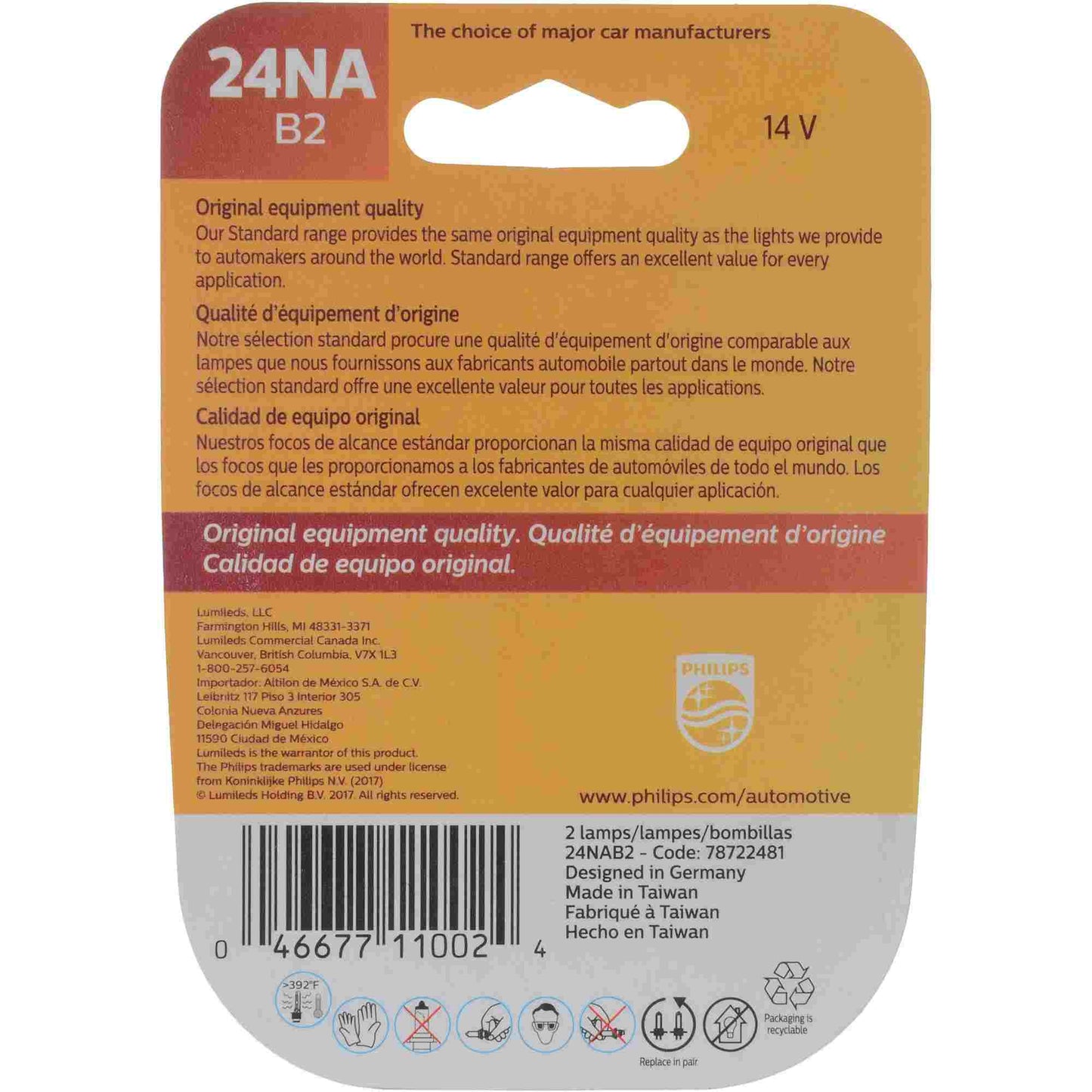 Philips Turn Signal Light Bulb 24NAB2