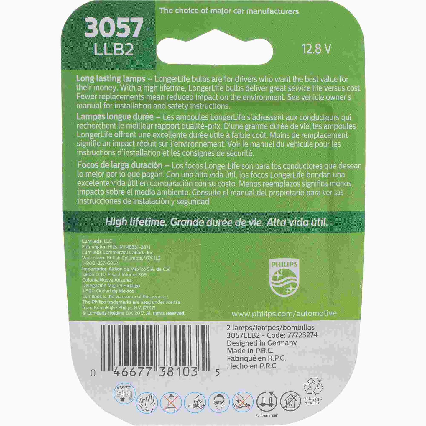 Philips Tail Light Bulb 3057LLB2