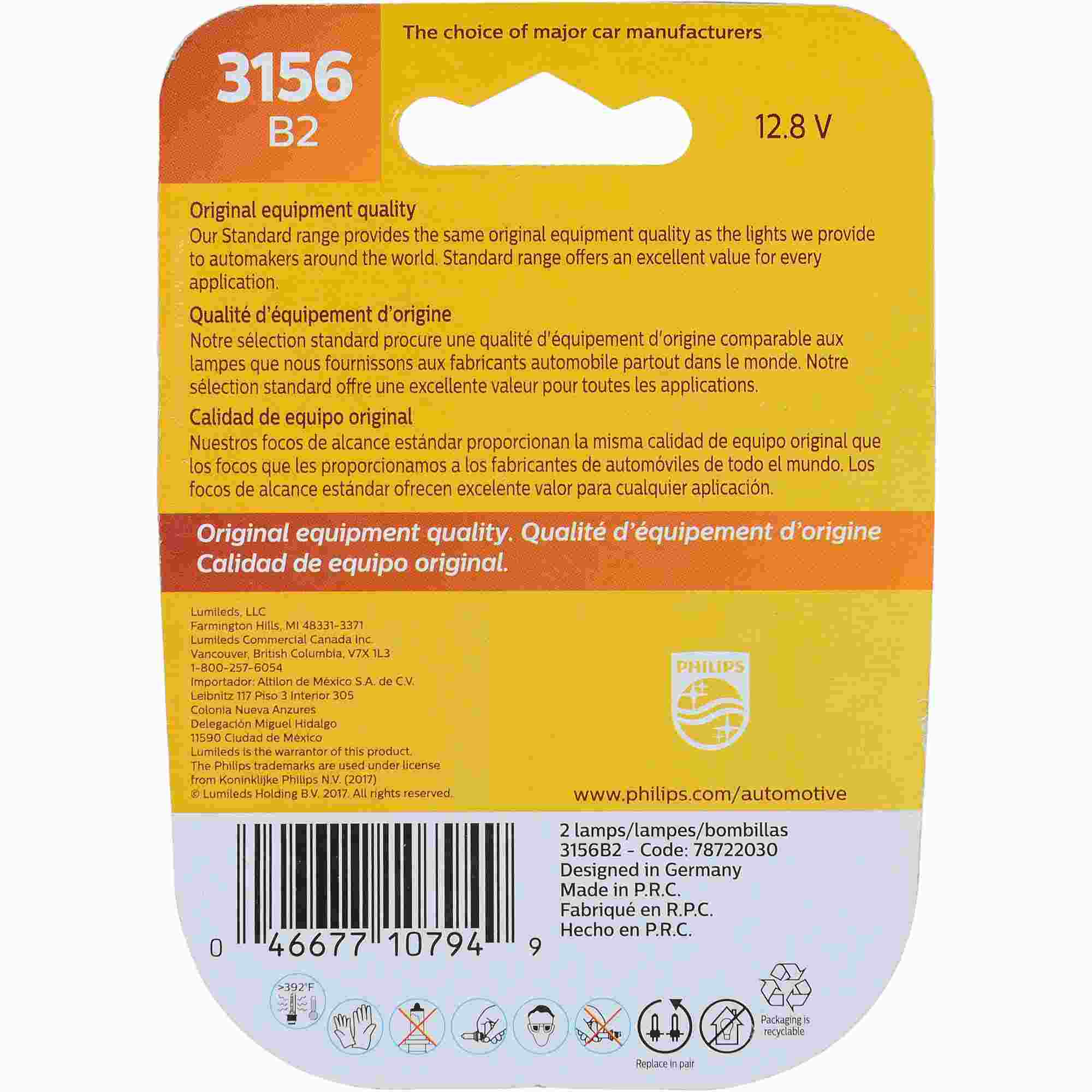 Philips Tail Light Bulb 3156B2