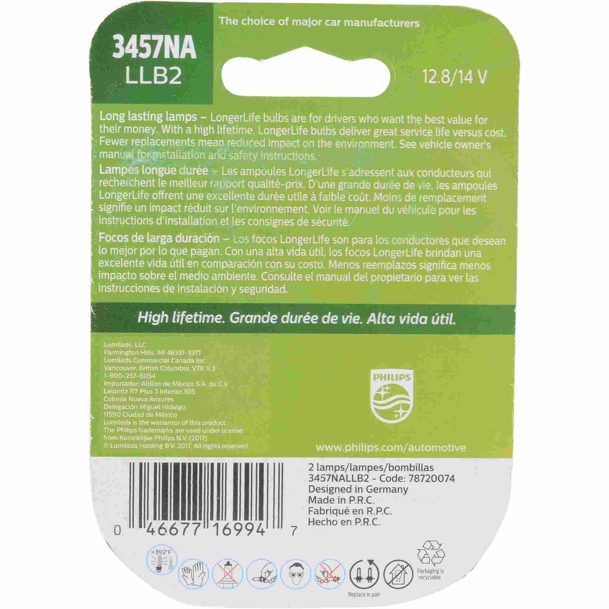 Philips Turn Signal Light Bulb 3457NALLB2