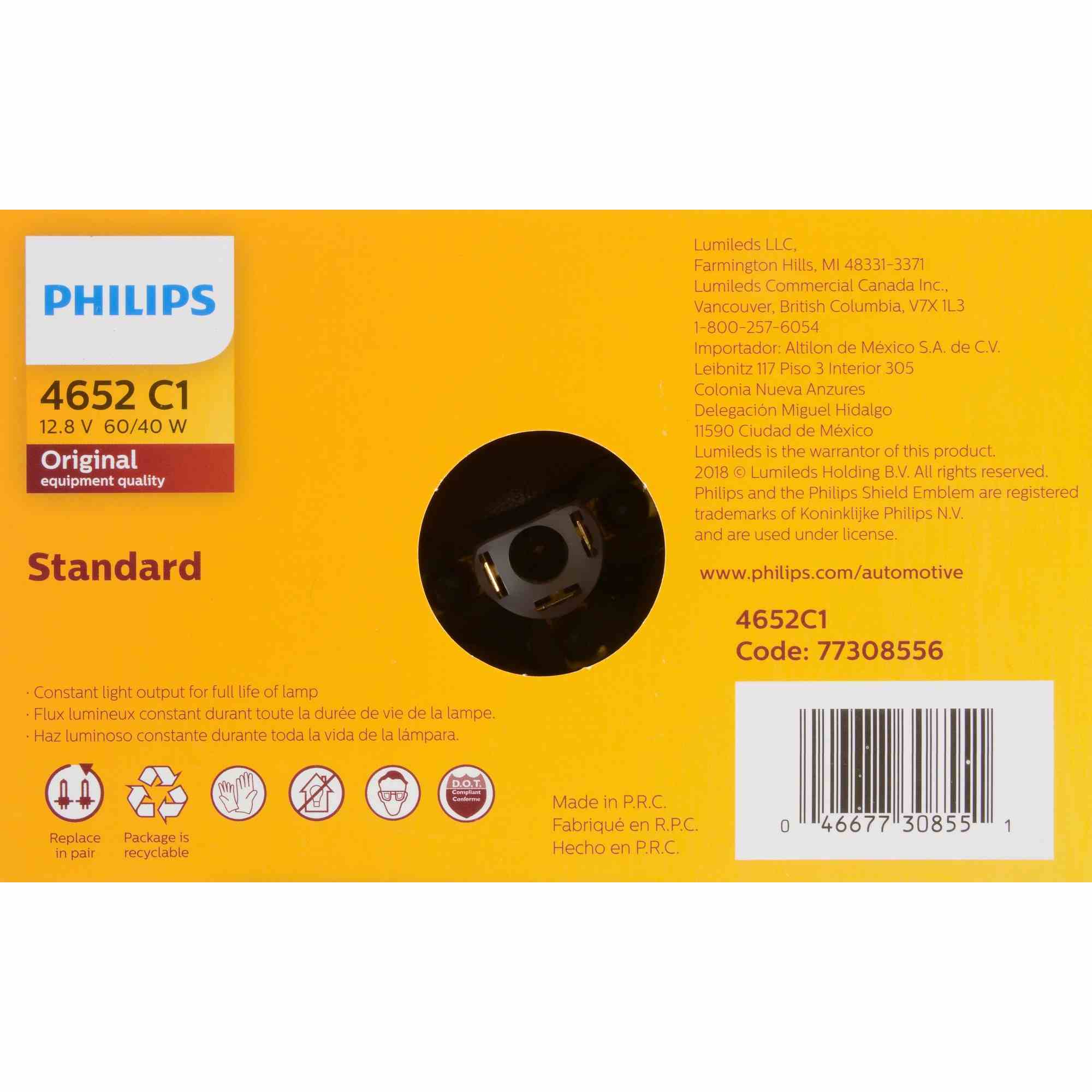 Philips Headlight Bulb 4652C1