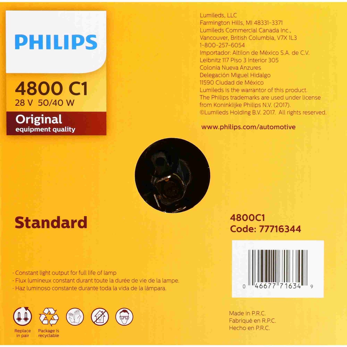 Philips Headlight Bulb 4800C1