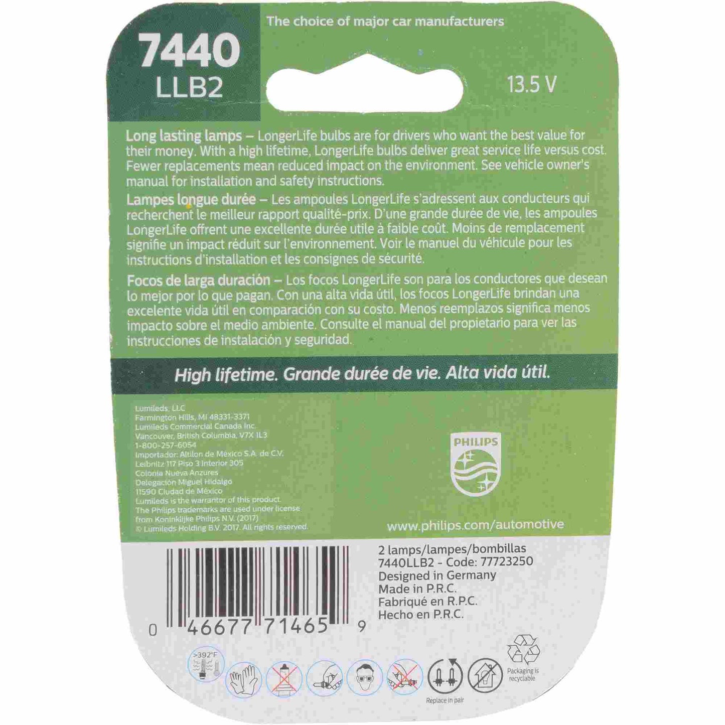 Philips Tail Light Bulb 7440LLB2