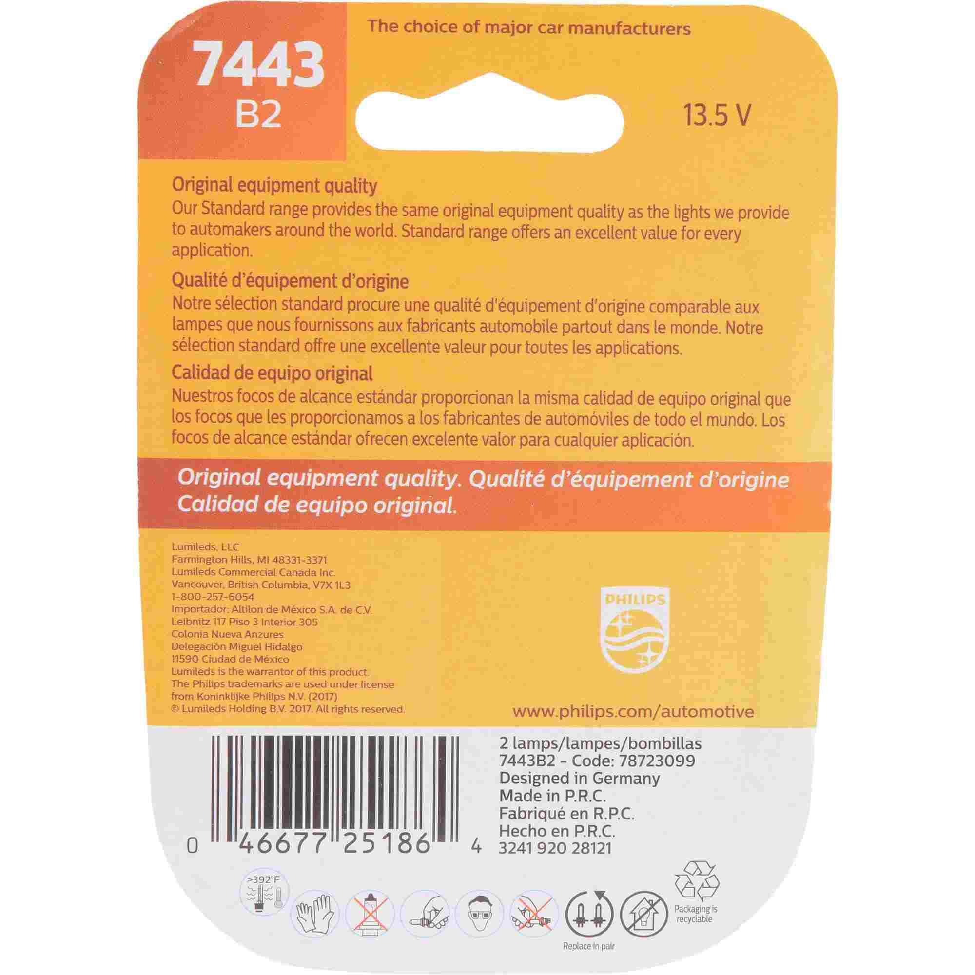 Philips Tail Light Bulb 7443B2