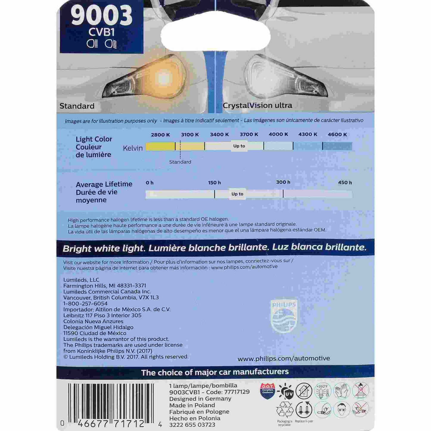 Philips Headlight Bulb 9003CVB1