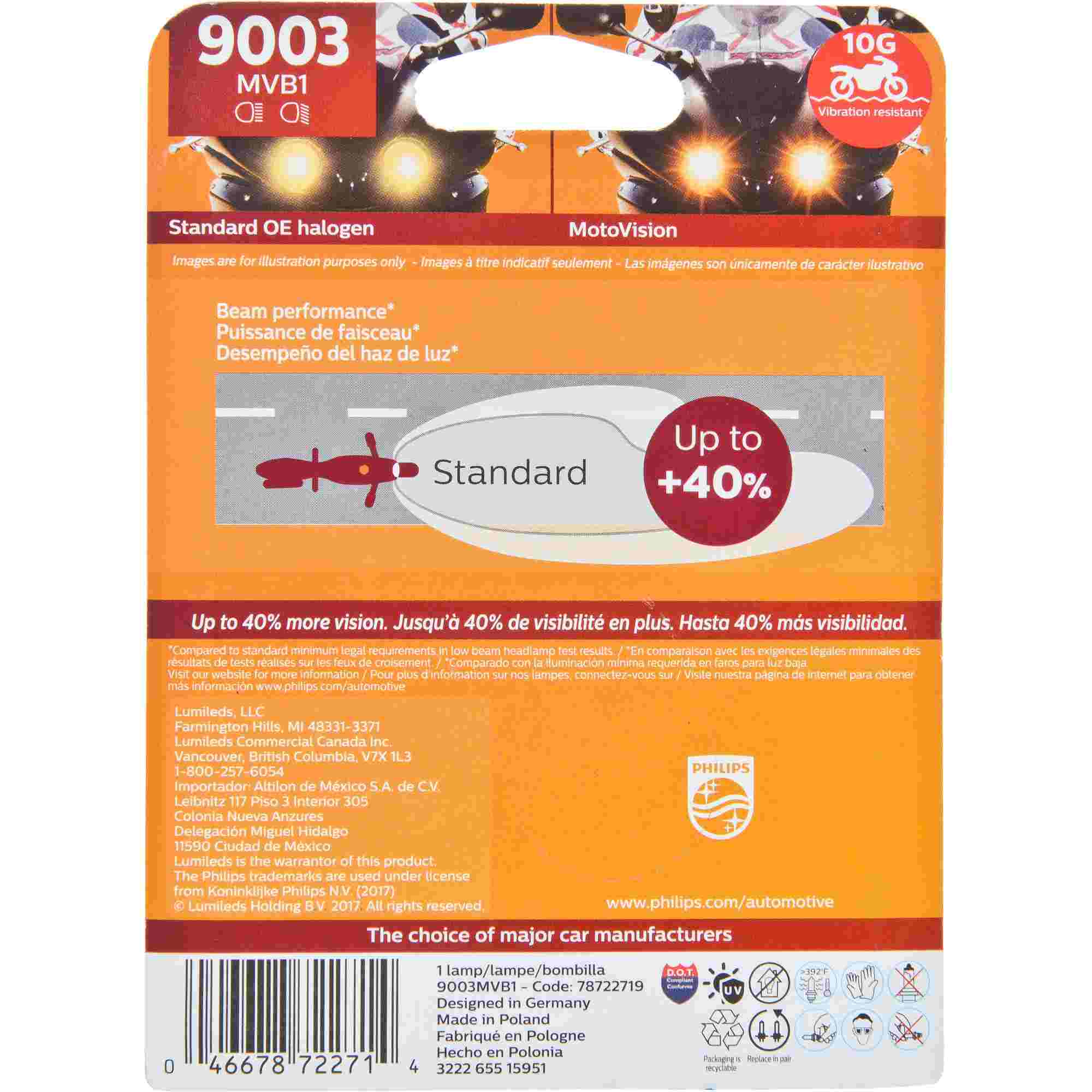 Philips Headlight Bulb 9003MVB1