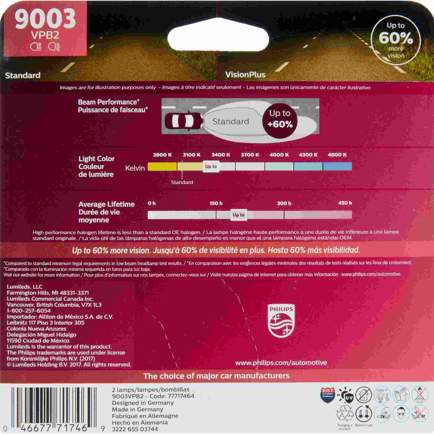 Philips Headlight Bulb 9003VPB2