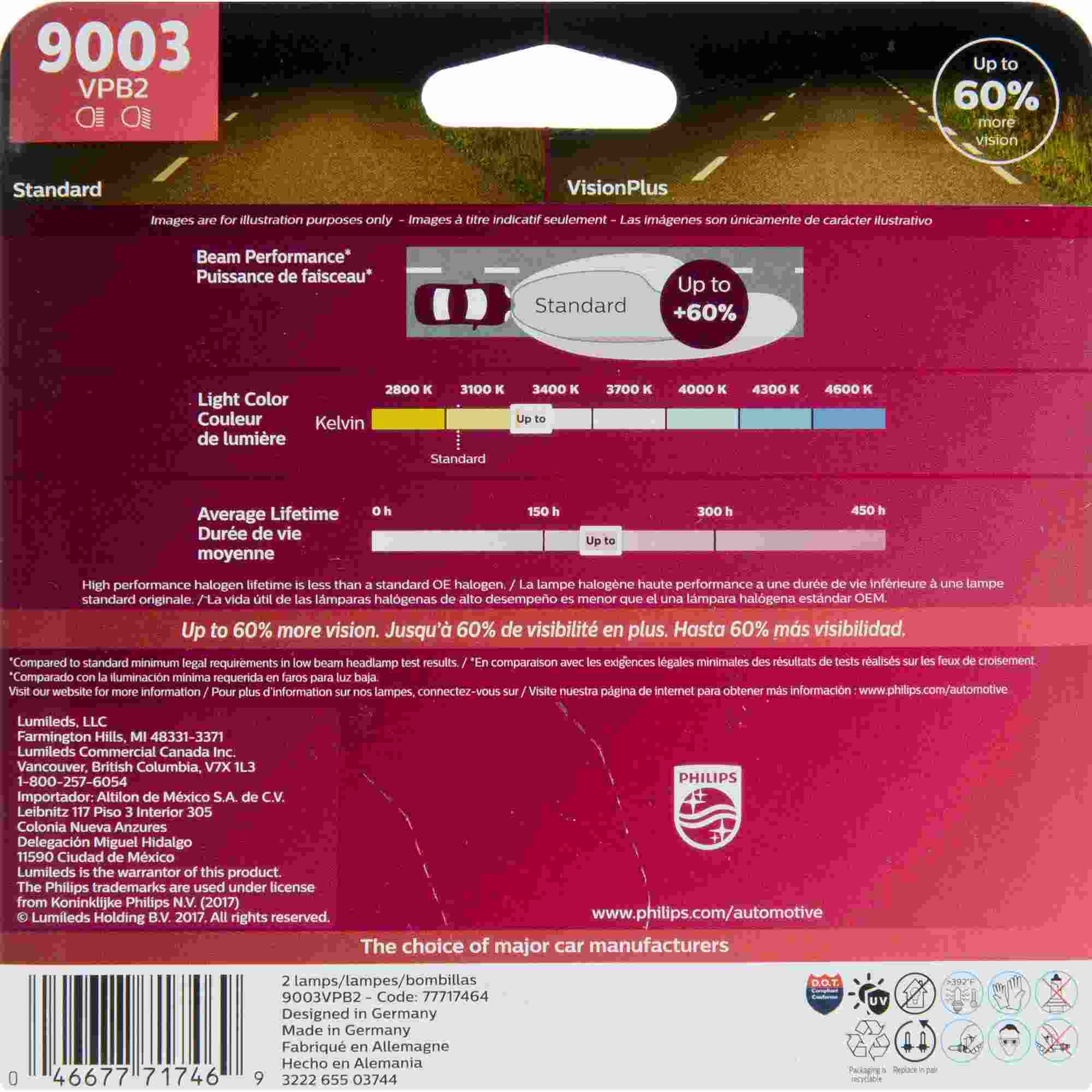 Philips Headlight Bulb 9003VPB2