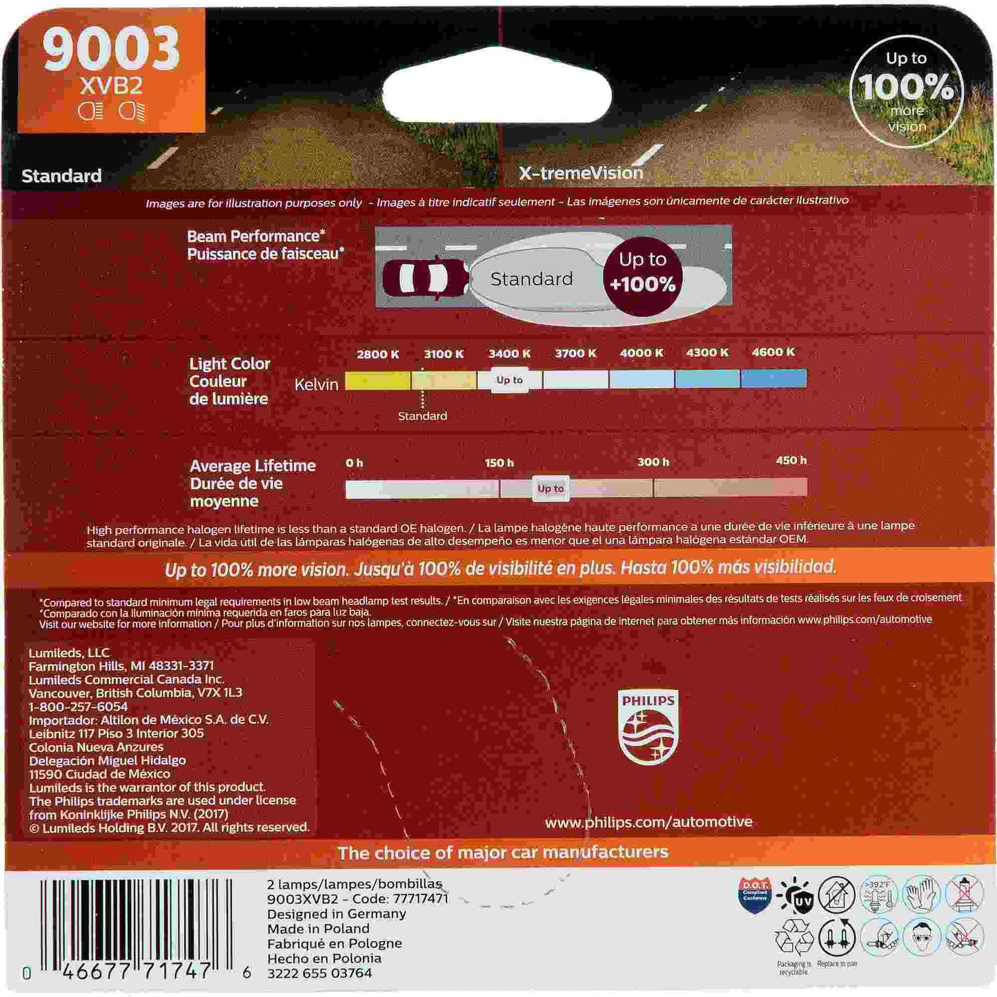 Philips Headlight Bulb 9003XVB2