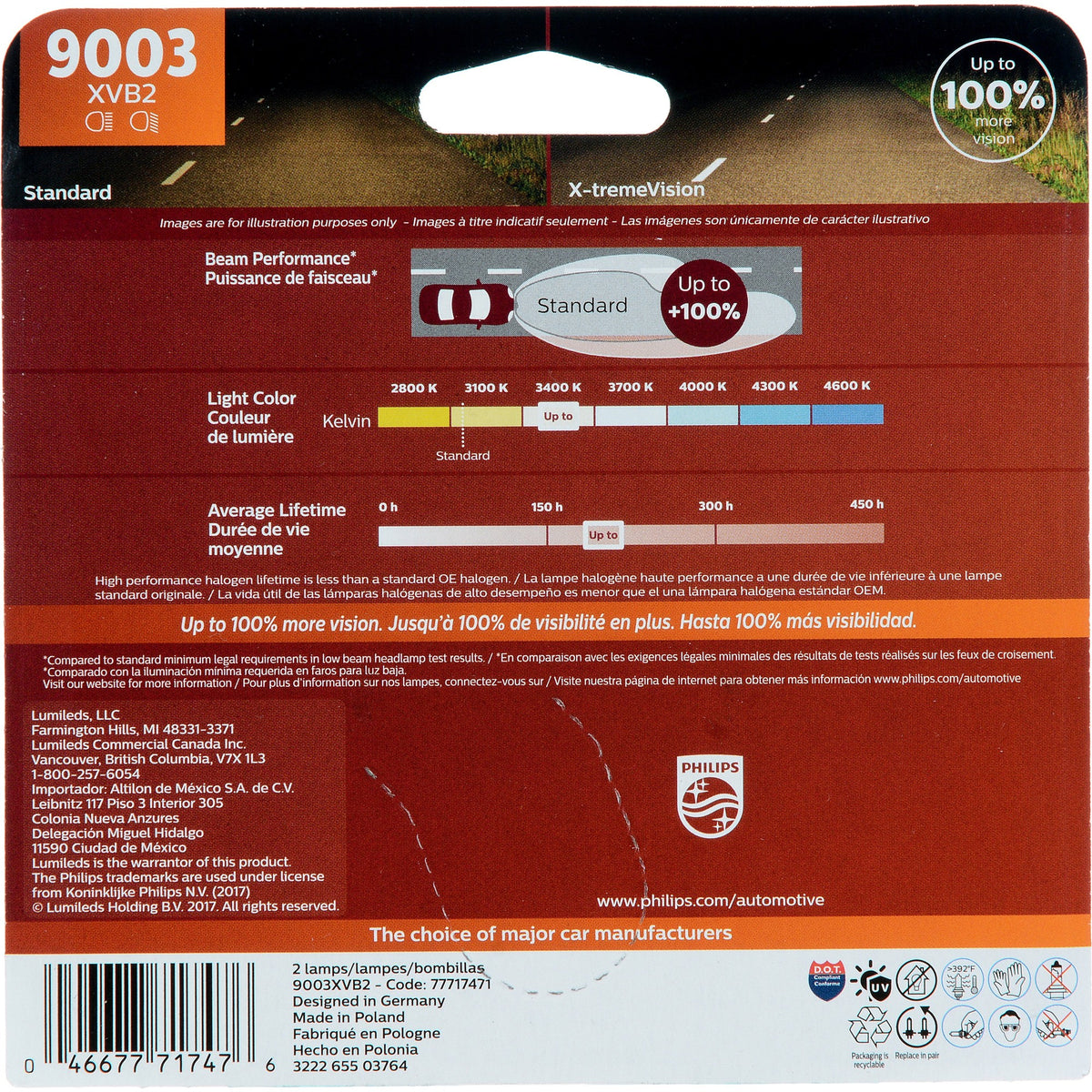 Philips Headlight Bulb 9003XVB2