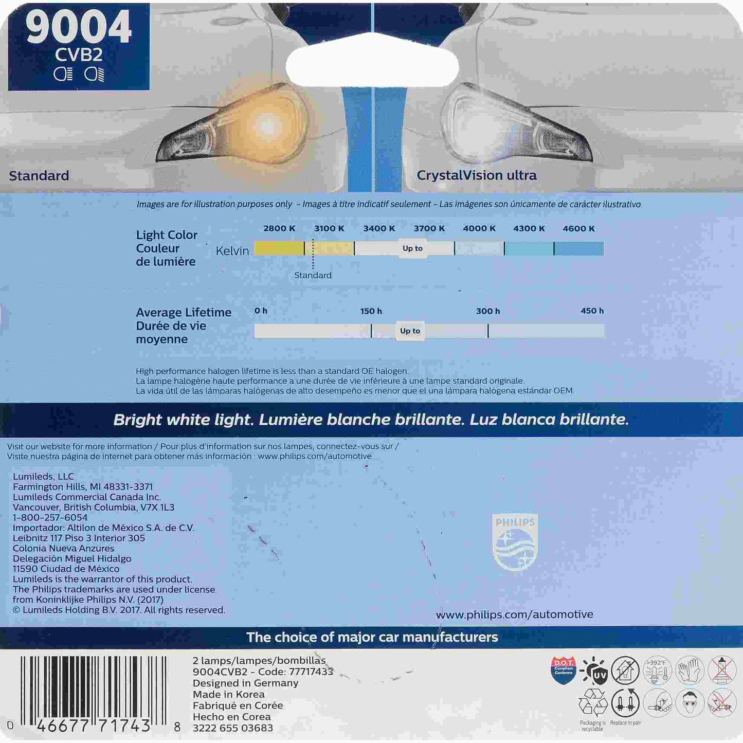 Philips Headlight Bulb 9004CVB2