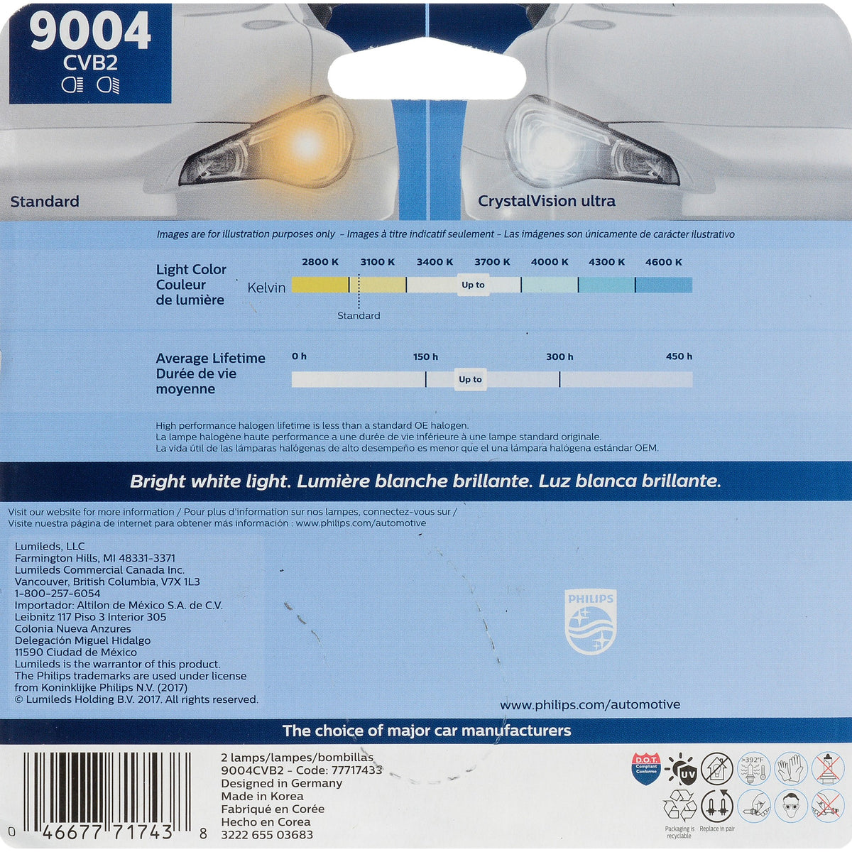 Philips Headlight Bulb 9004CVB2
