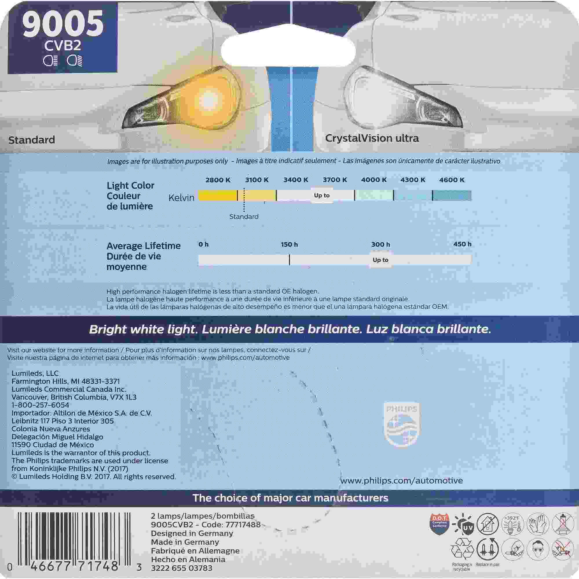 Philips Headlight Bulb 9005CVB2