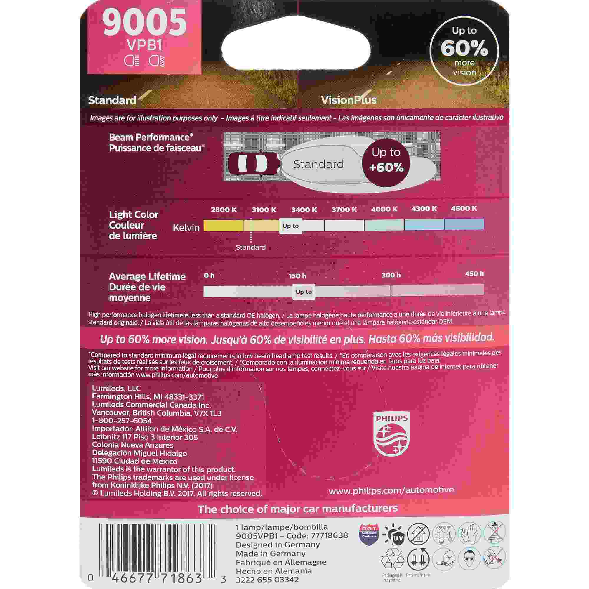 Philips Headlight Bulb 9005VPB1