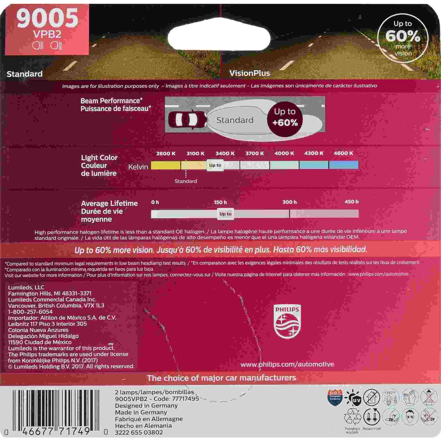 Philips Headlight Bulb 9005VPB2