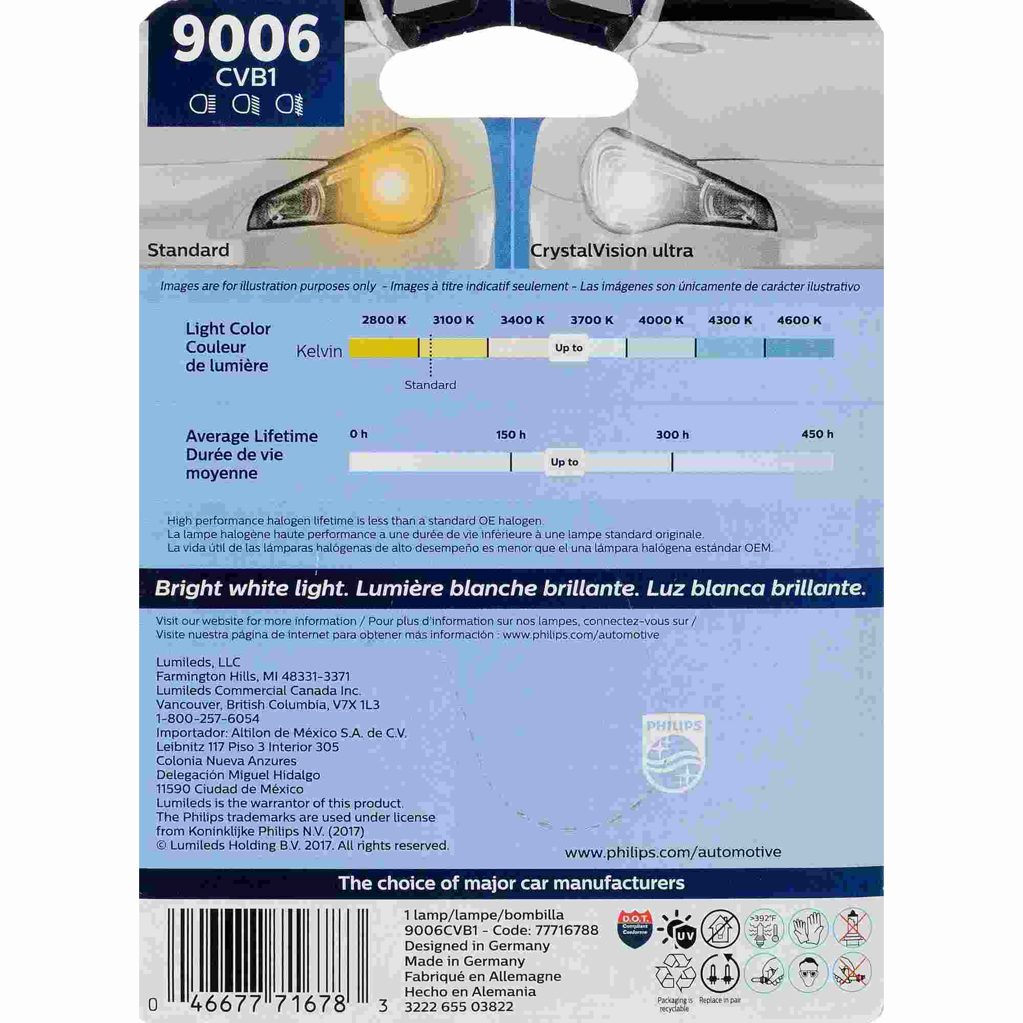 Philips Headlight Bulb 9006CVB1