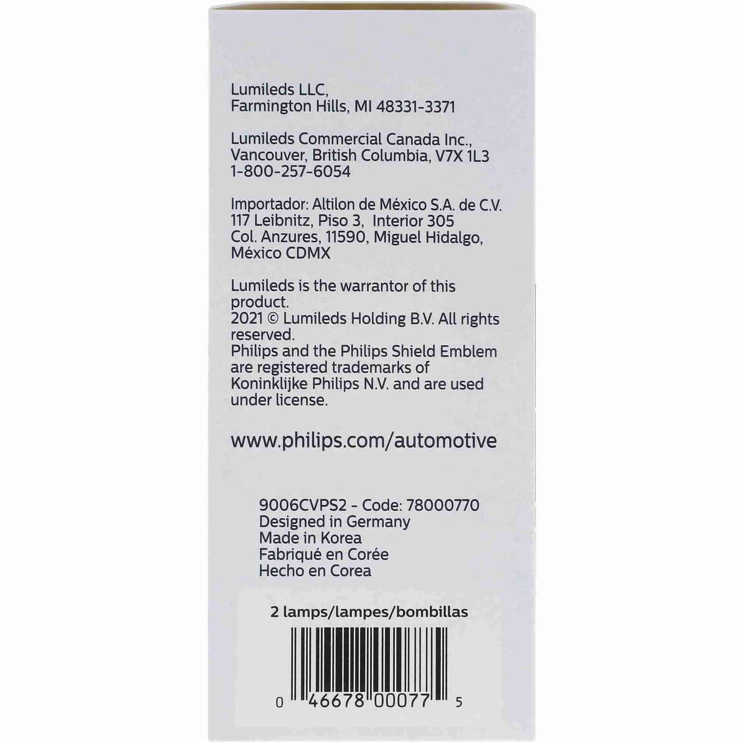 Philips Headlight Bulb 9006CVPS2