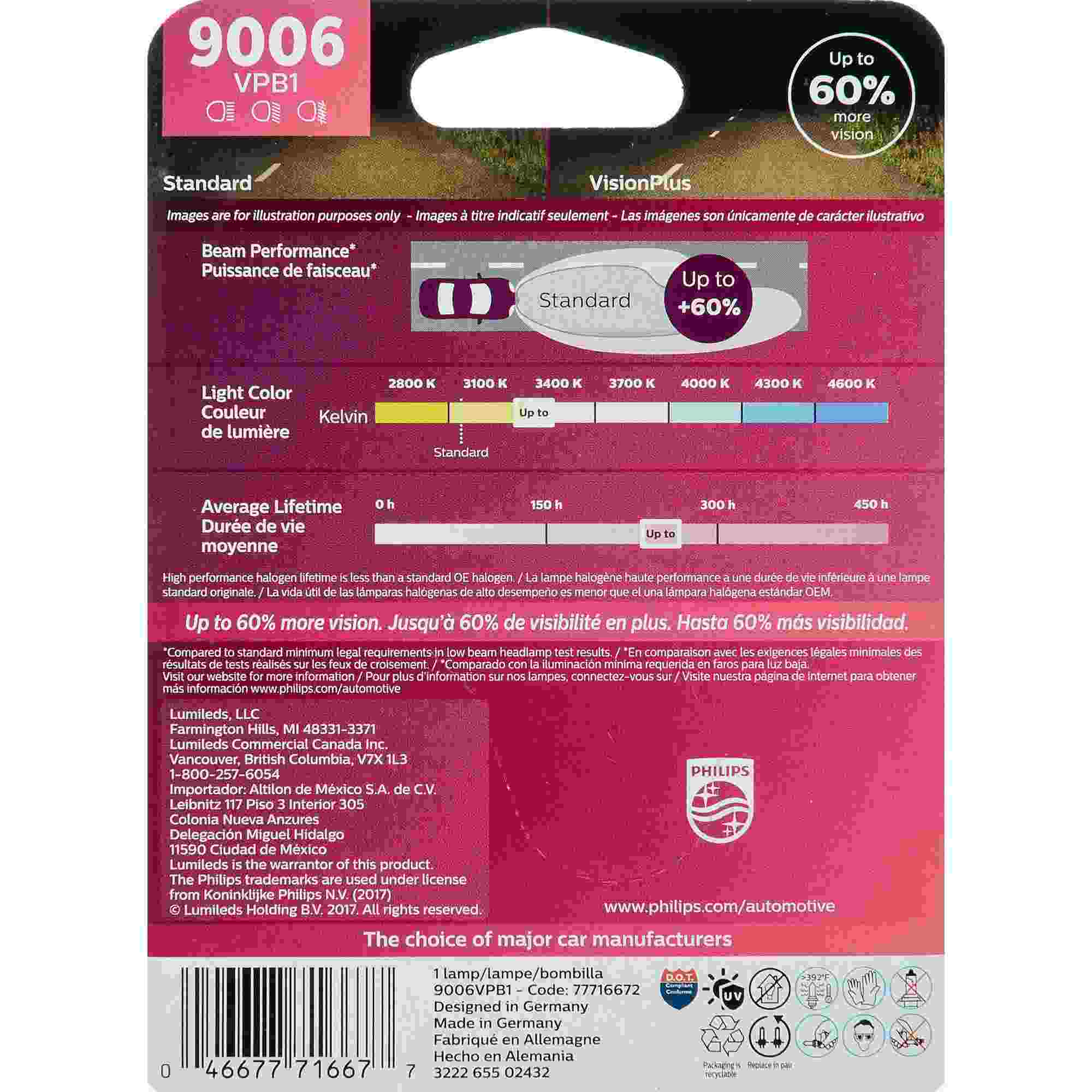 Philips Headlight Bulb 9006VPB1