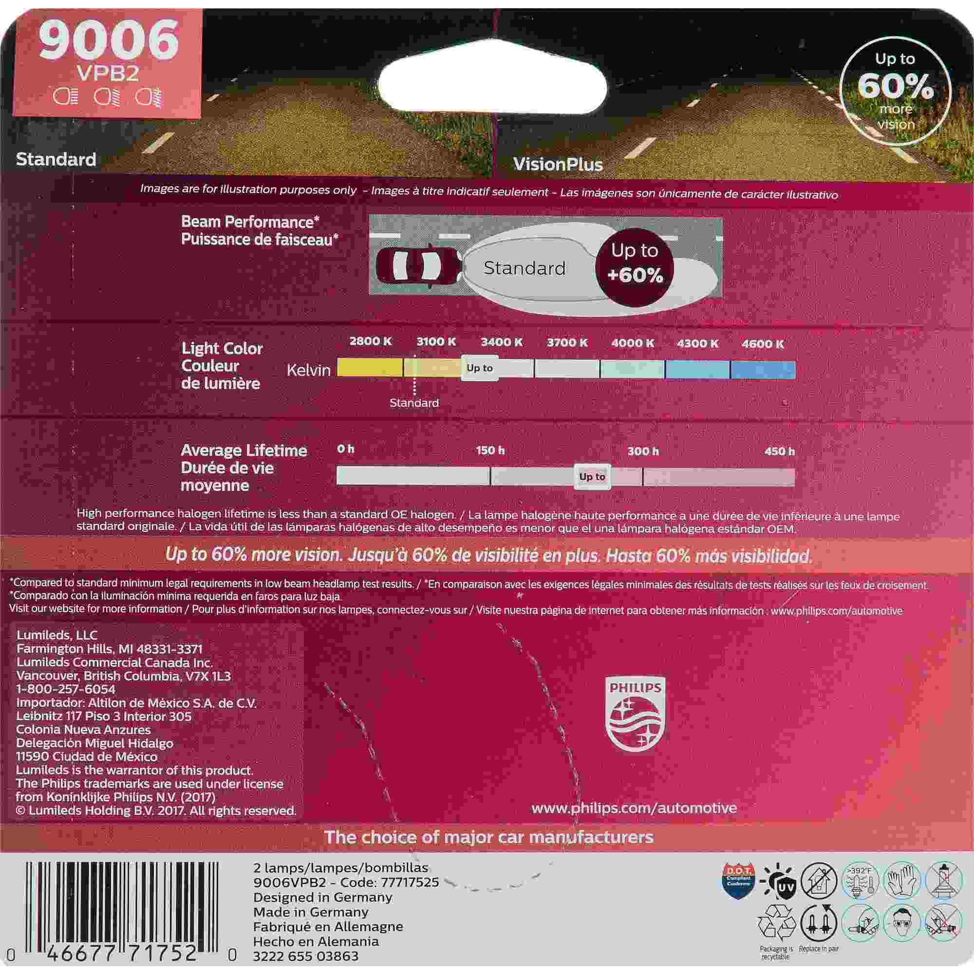 Philips Headlight Bulb 9006VPB2