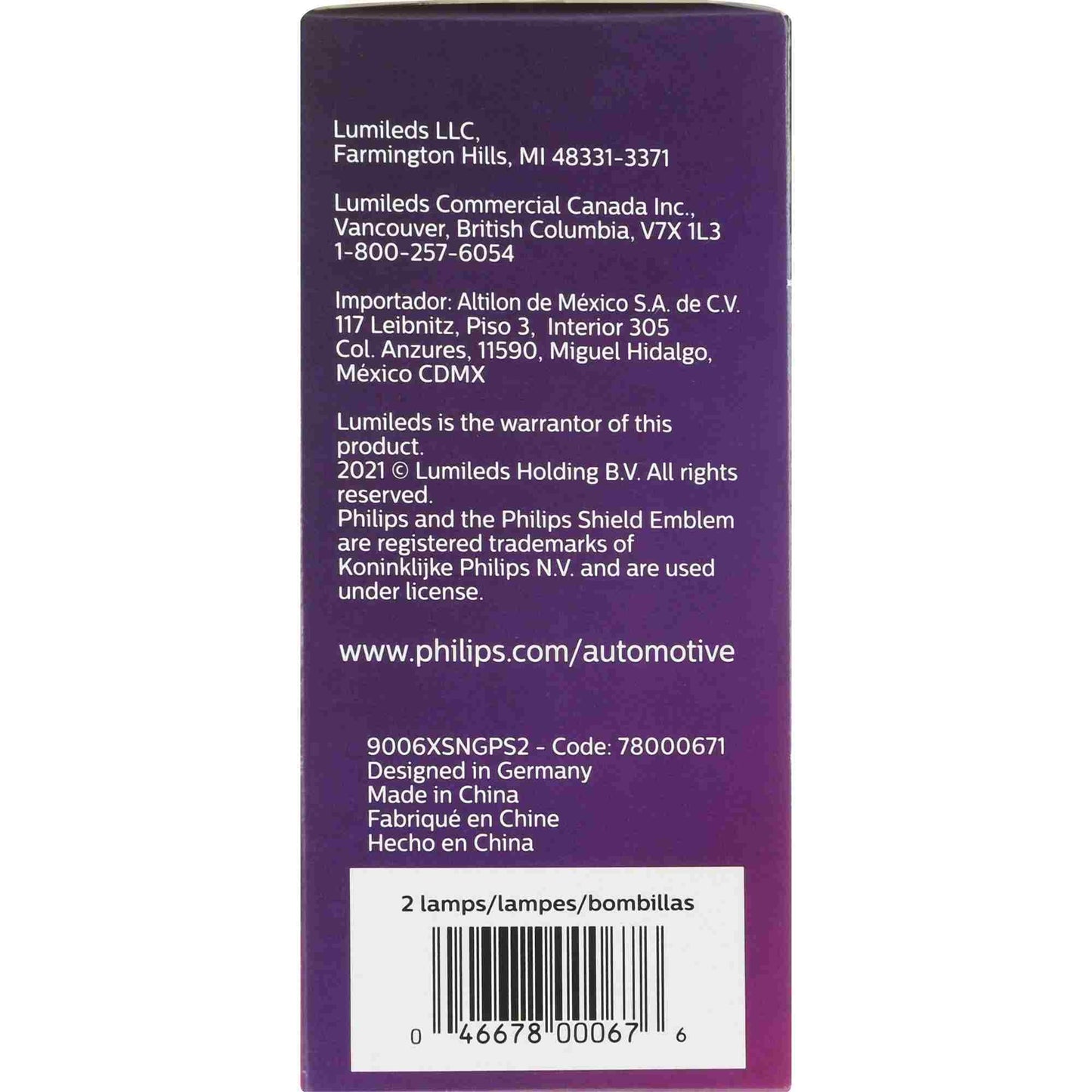 Philips Headlight Bulb 9006XSNGPS2