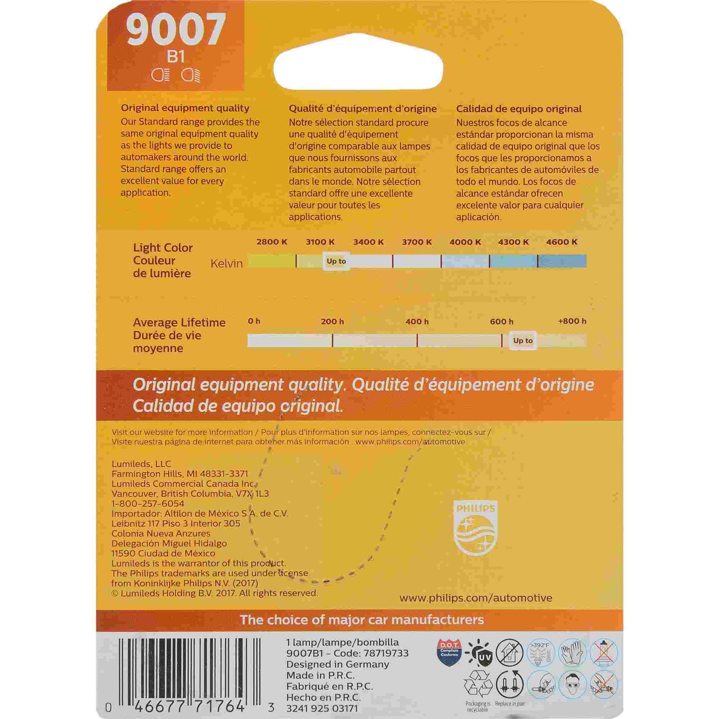 Philips Headlight Bulb 9007B1