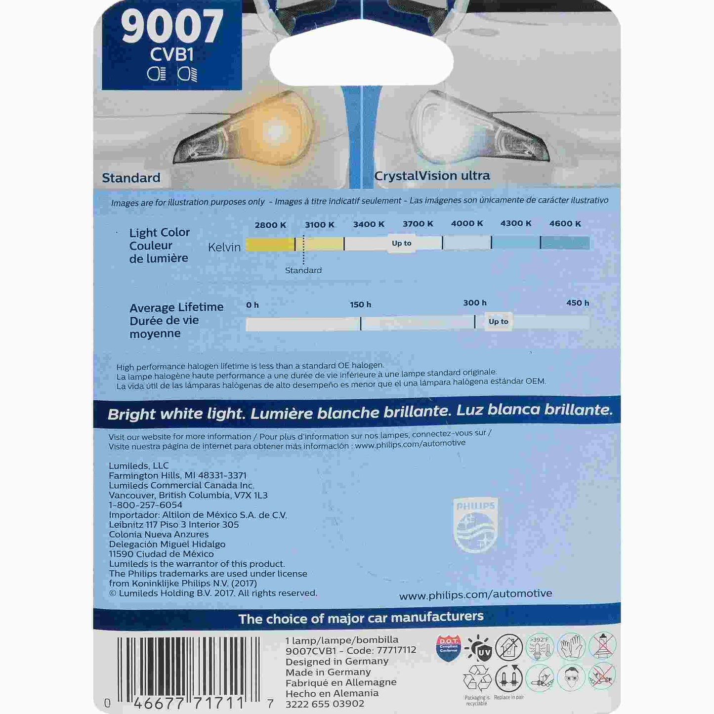 Philips Headlight Bulb 9007CVB1
