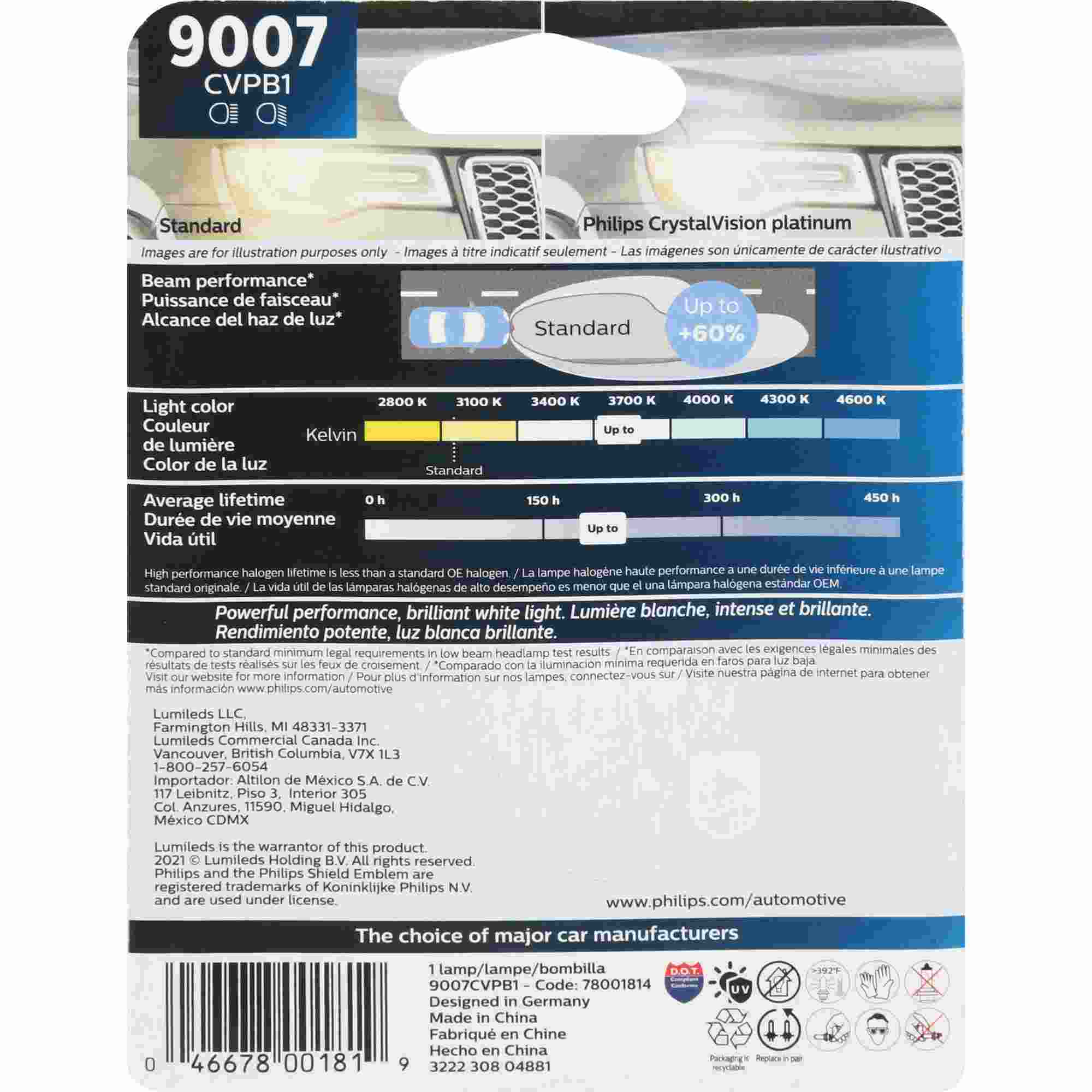 Philips Headlight Bulb 9007CVPB1