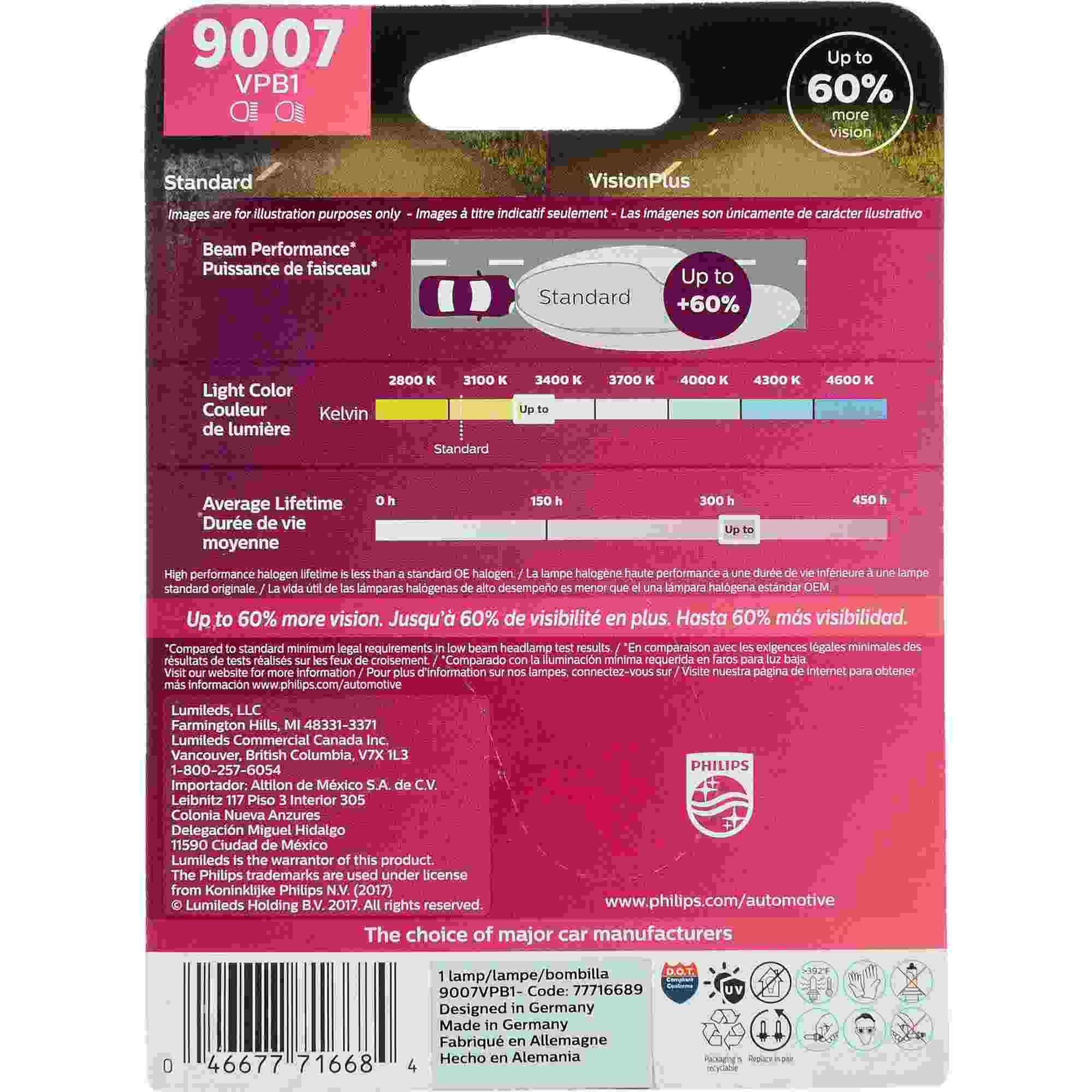 Philips Headlight Bulb 9007VPB1