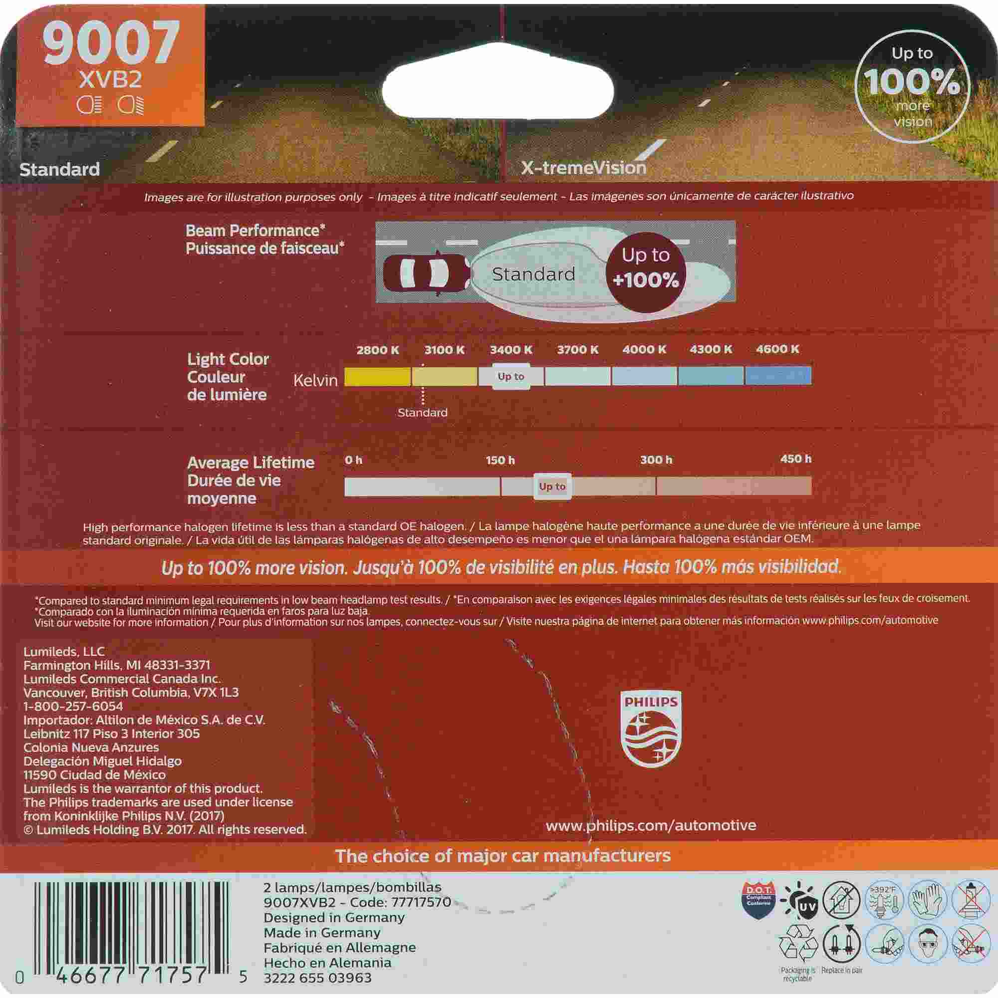 Philips Headlight Bulb 9007XVB2