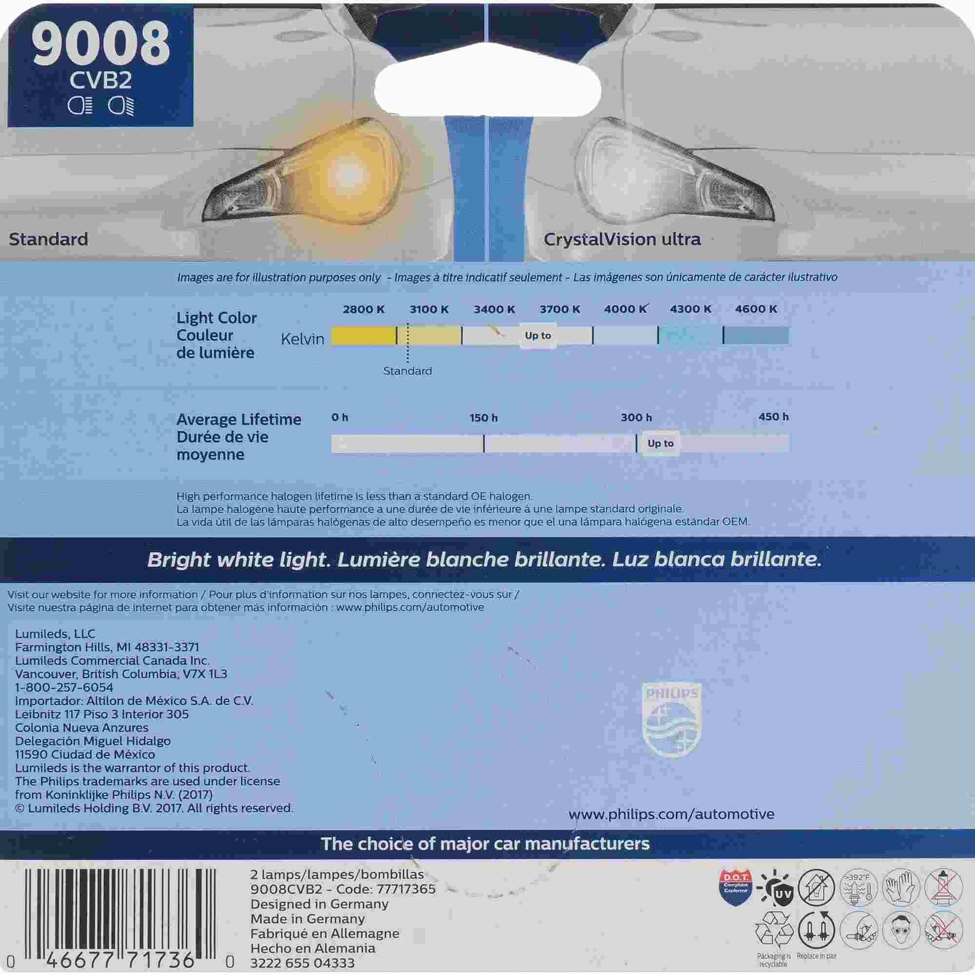 Philips Headlight Bulb 9008CVB2