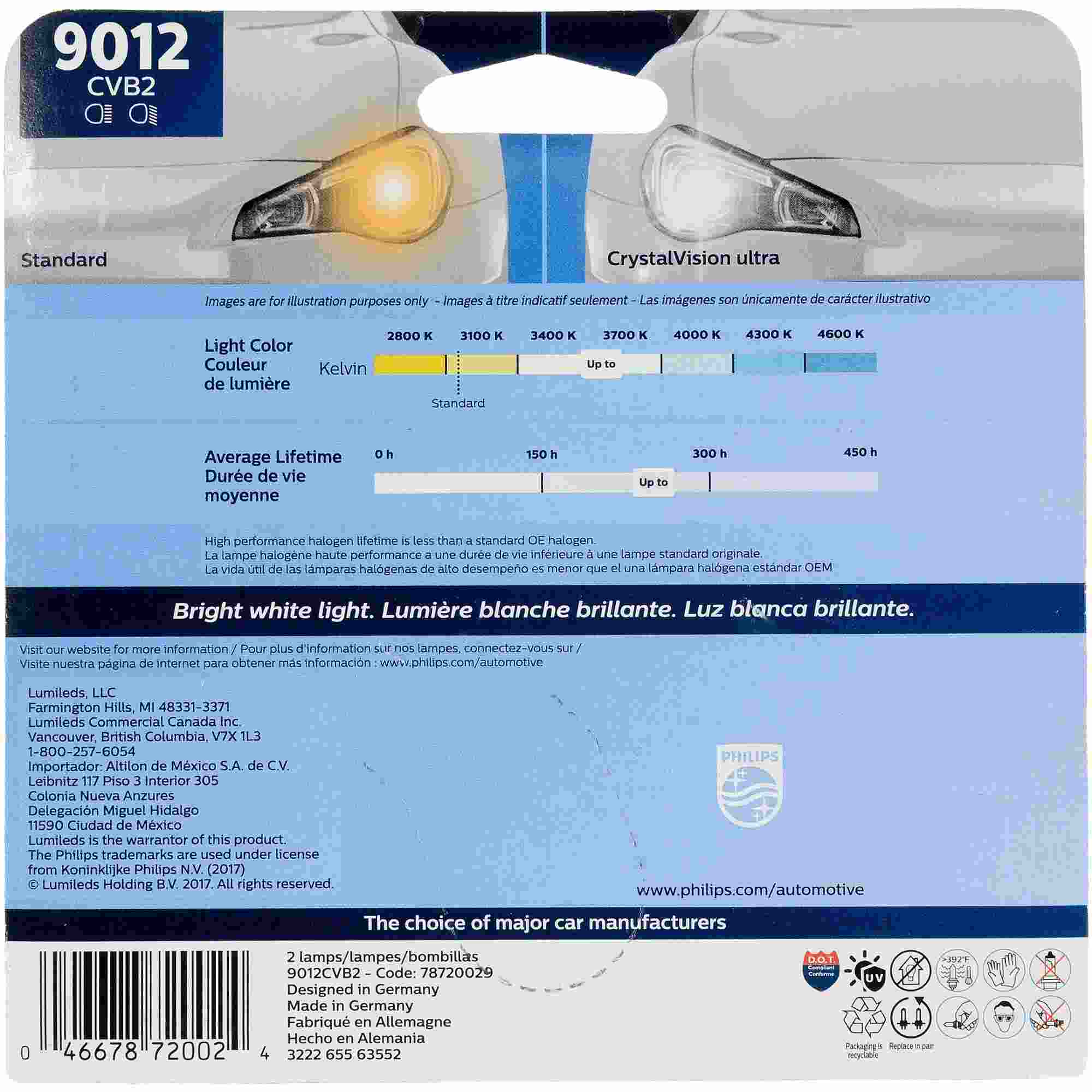 Philips Headlight Bulb 9012CVB2