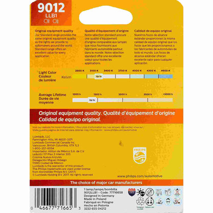 Philips Headlight Bulb 9012LLB1
