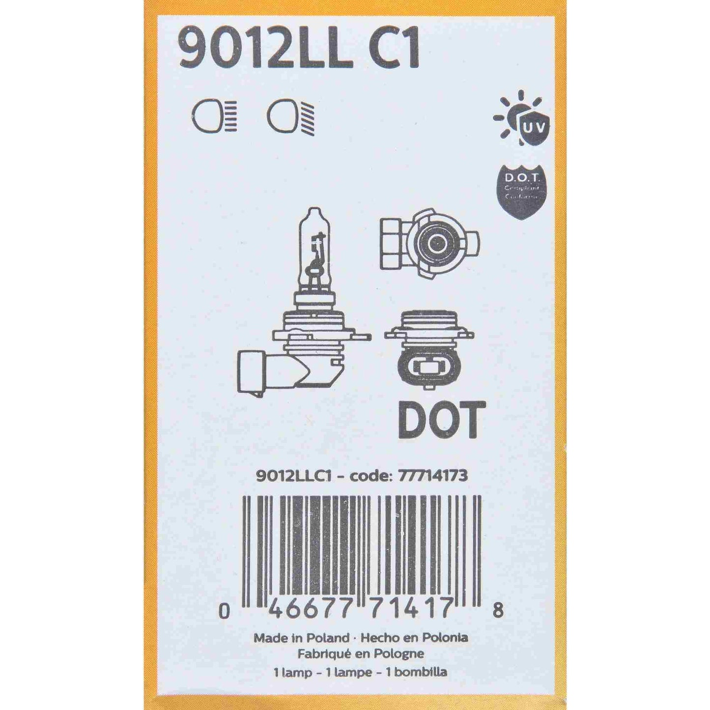 Philips Headlight Bulb 9012LLC1