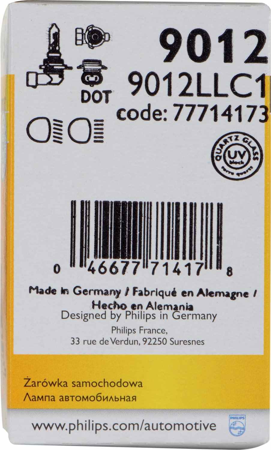 Philips Headlight Bulb 9012LLC1