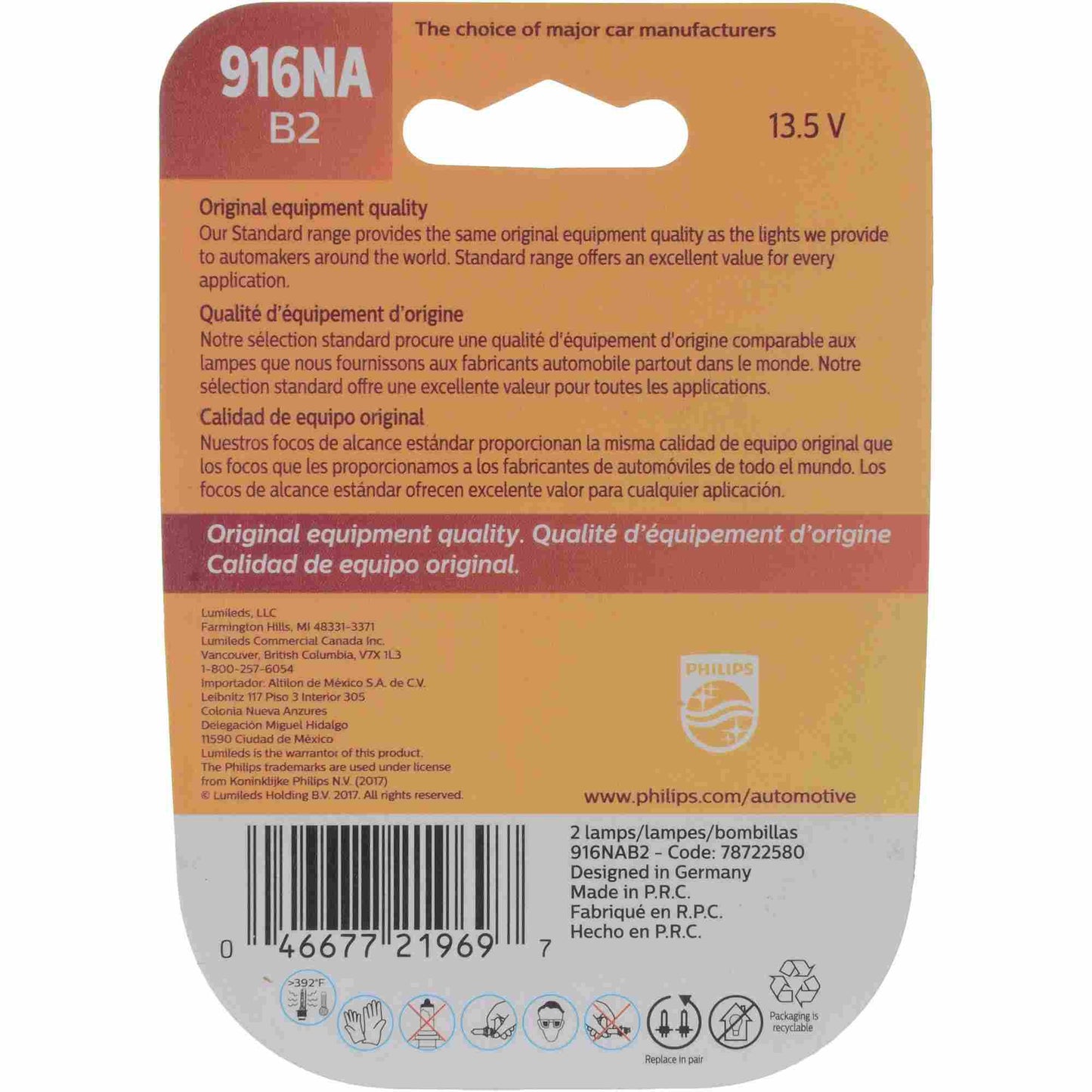 Philips Turn Signal Light Bulb 916NAB2