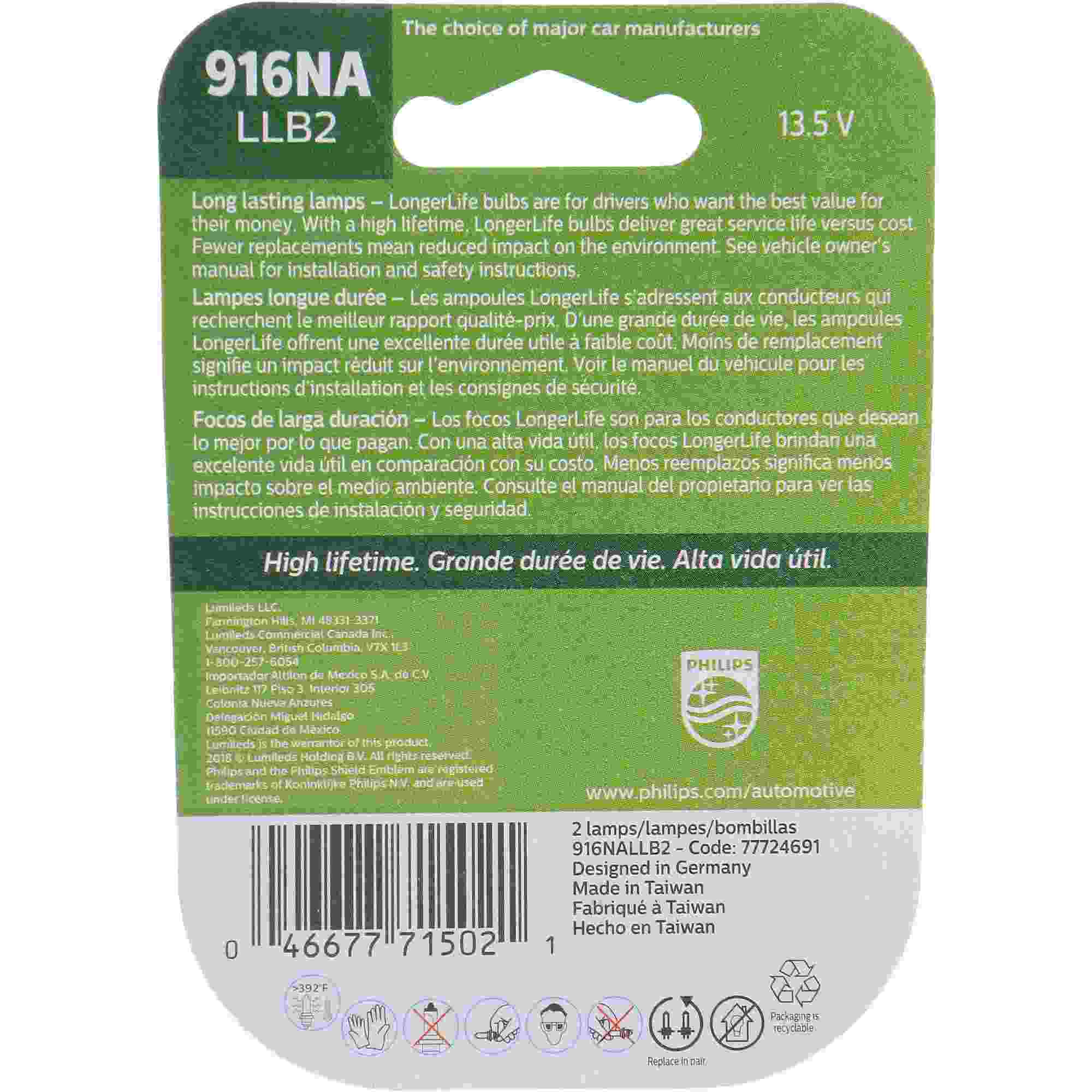 Philips Turn Signal Light Bulb 916NALLB2