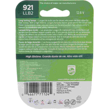 Philips Back Up Light Bulb 921LLB2