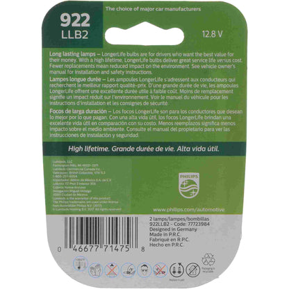 Philips Back Up Light Bulb 922LLB2